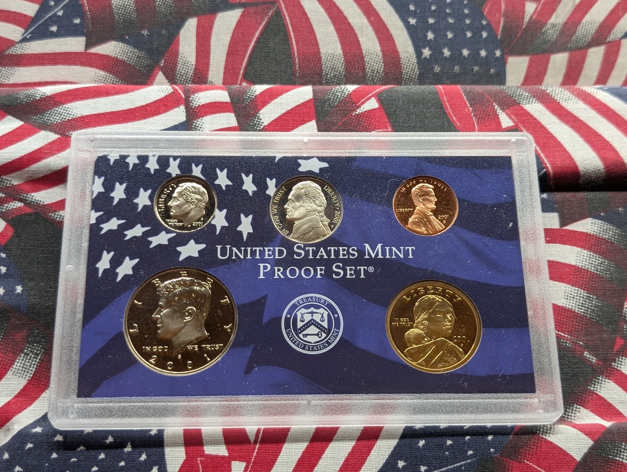2001-S & 2002-S U.S. Mint Proof Sets with State Quarters and Sacagawea Dollars in OGP w/ COA
