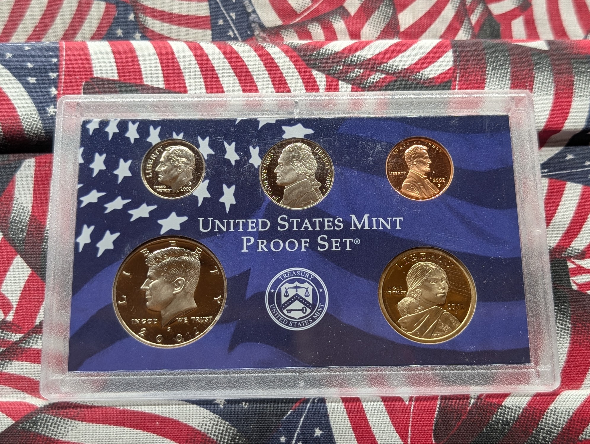 2001-S & 2002-S U.S. Mint Proof Sets with State Quarters and Sacagawea Dollars in OGP w/ COA
