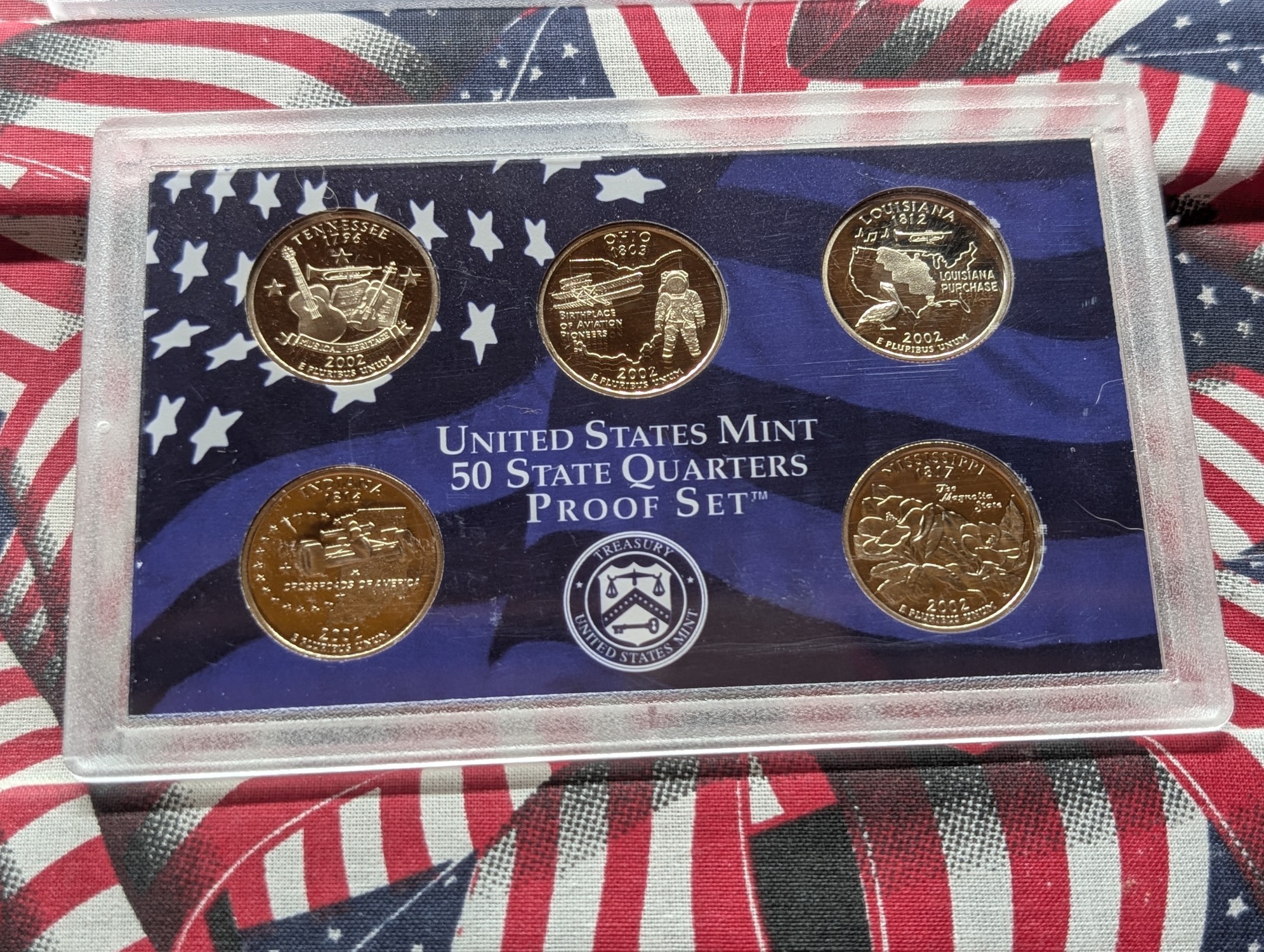 2001-S & 2002-S U.S. Mint Proof Sets with State Quarters and Sacagawea Dollars in OGP w/ COA