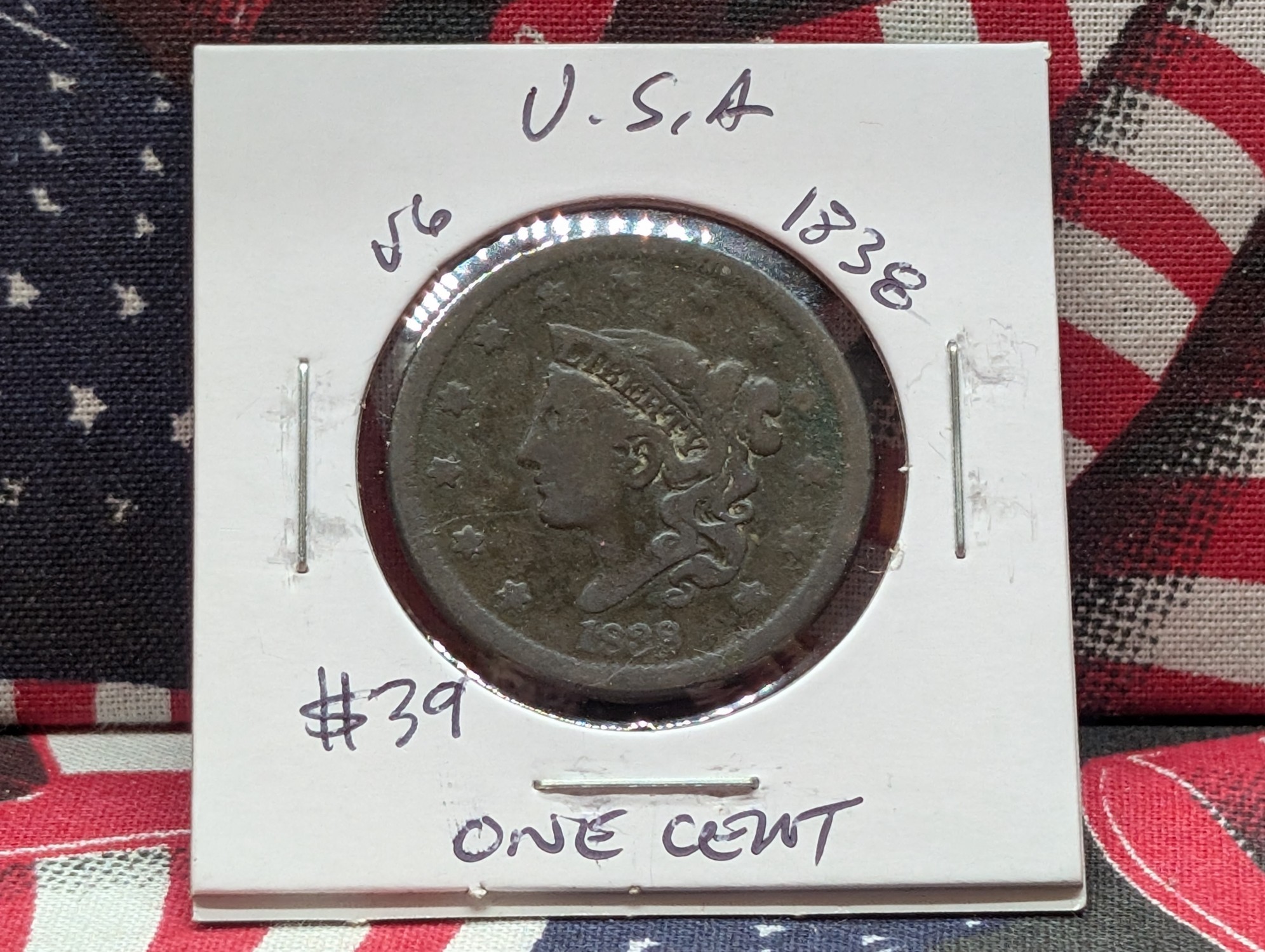 1838 Matron Liberty Head Large Cent - 188 Years Old!
