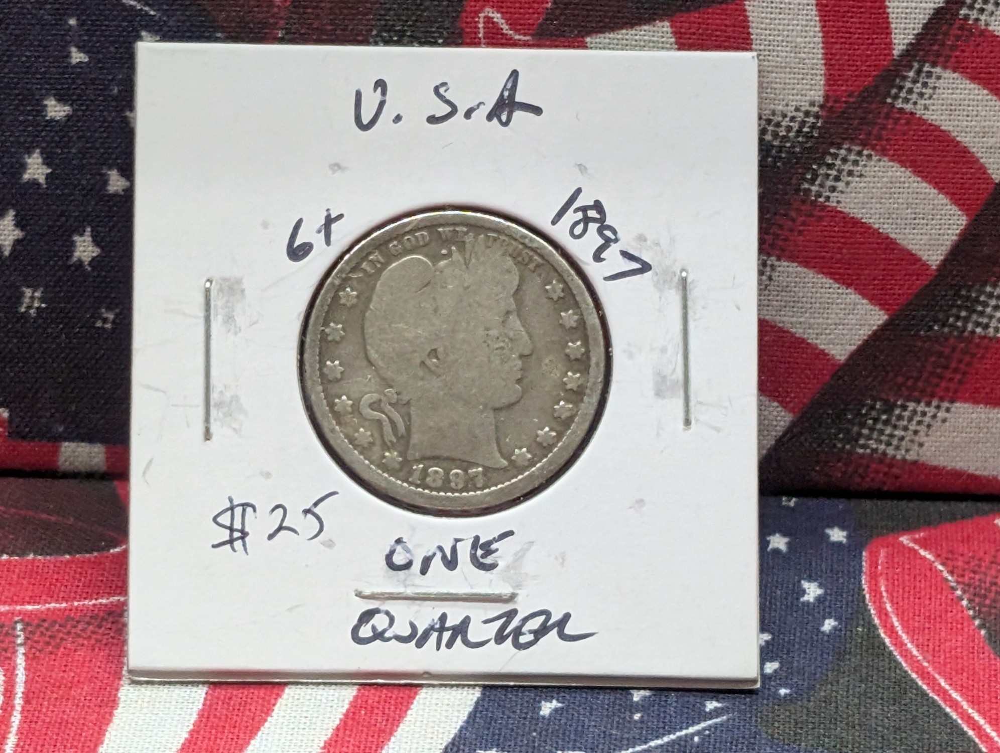 1897 90% Silver Barber Quarter