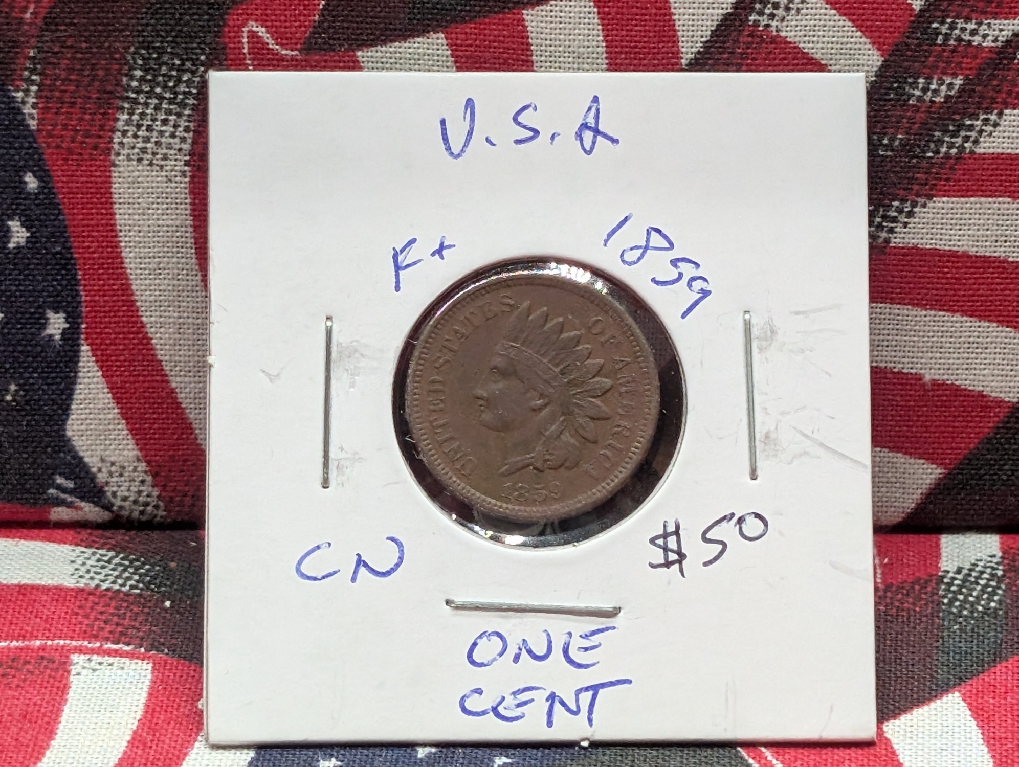 1859 Copper Nickel Indian Head Penny - Full Liberty! - First Year!
