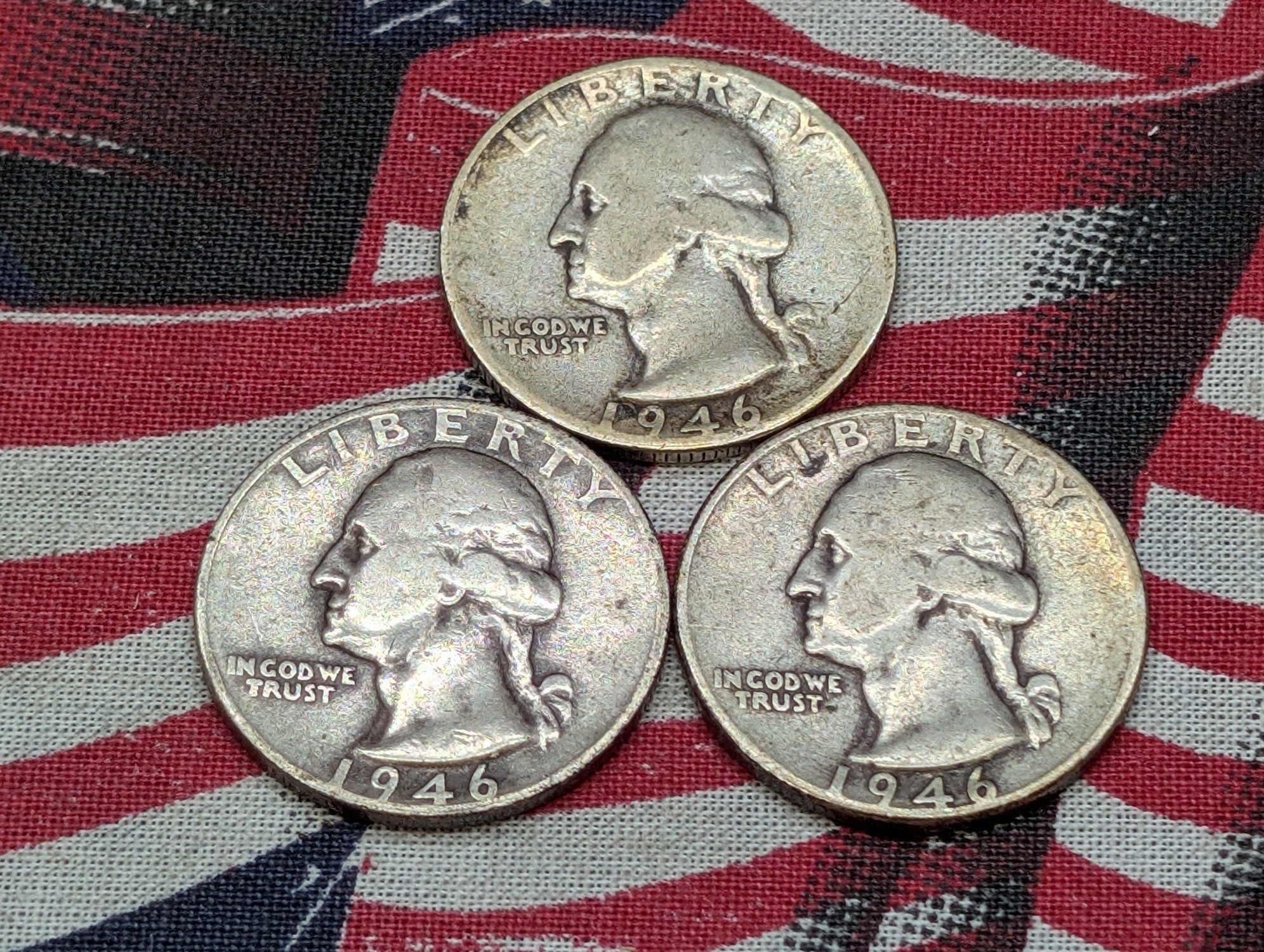 1946 P, D, & S 90% Silver Washington Quarters - Complete Year Set!