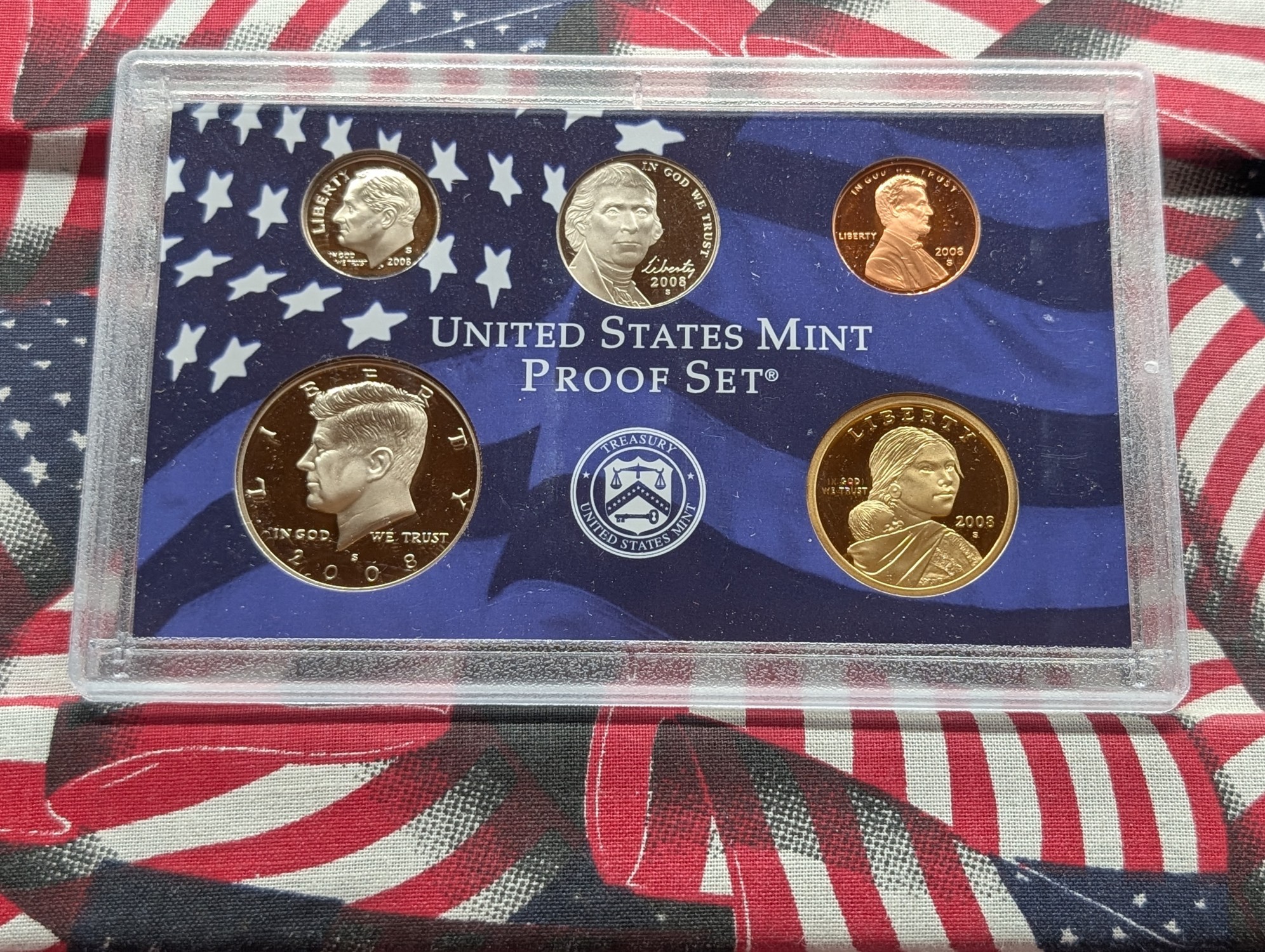 2008-S U.S. Mint Proof Set with State Quarters, Presidential Dollars and a Sacagawea Dollar in OGP w/ COA - Last Year for State Quarters!