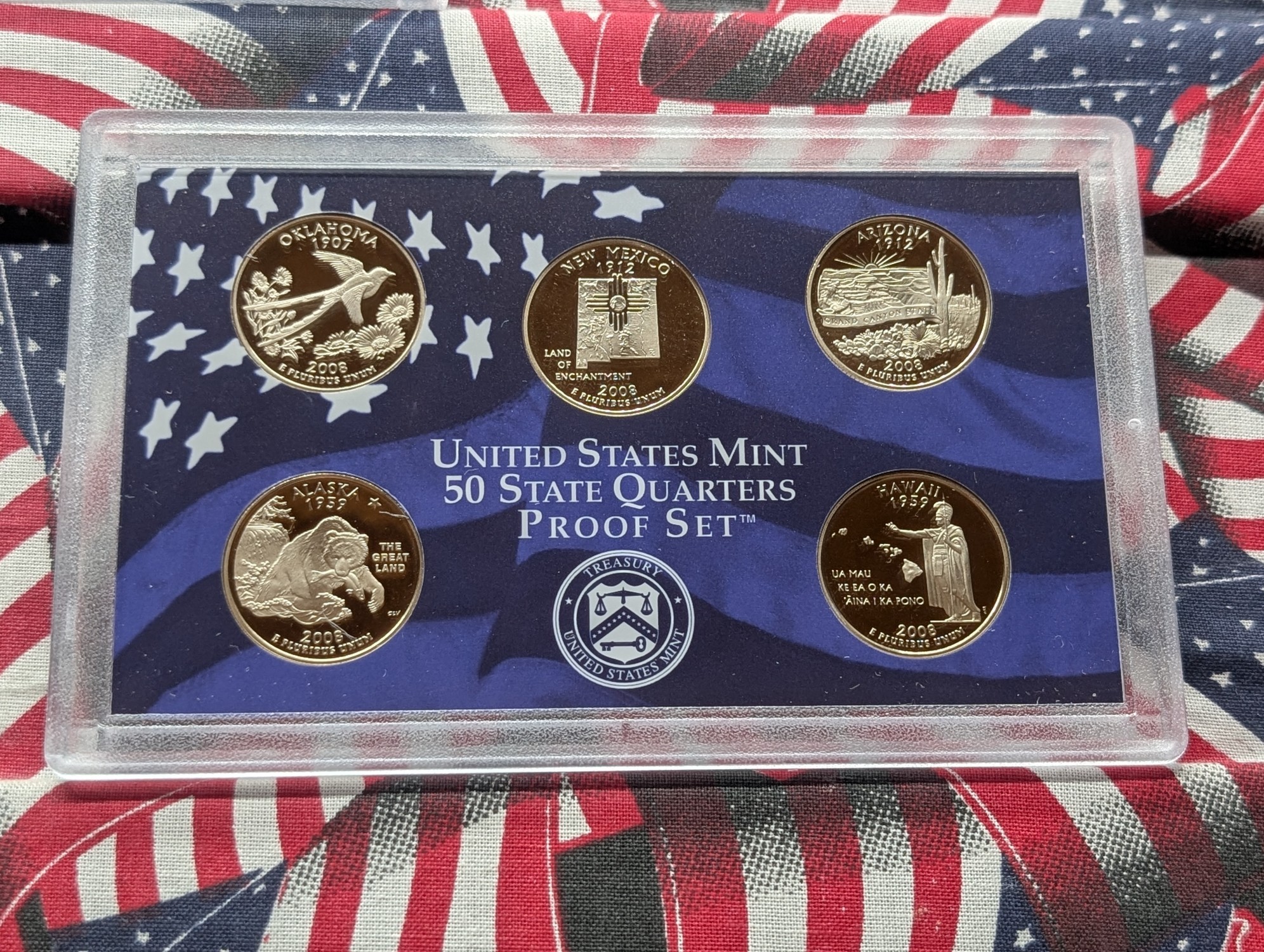 2008-S U.S. Mint Proof Set with State Quarters, Presidential Dollars and a Sacagawea Dollar in OGP w/ COA - Last Year for State Quarters!
