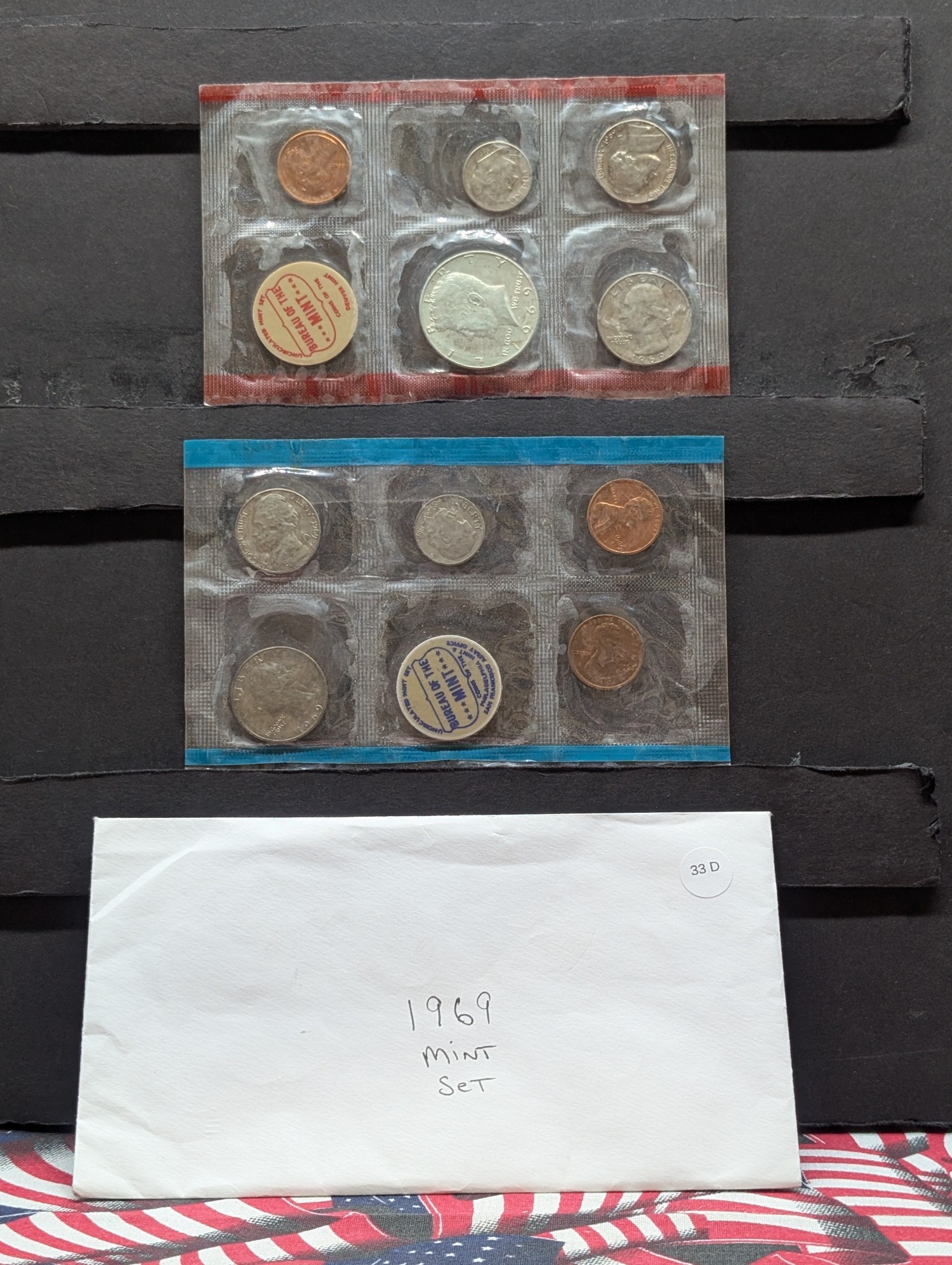 1969 P&D U.S. Mint Uncirculated Set - Includes 1969 40% Silver Kennedy Half Dollar & 1969-S Lincoln Cent