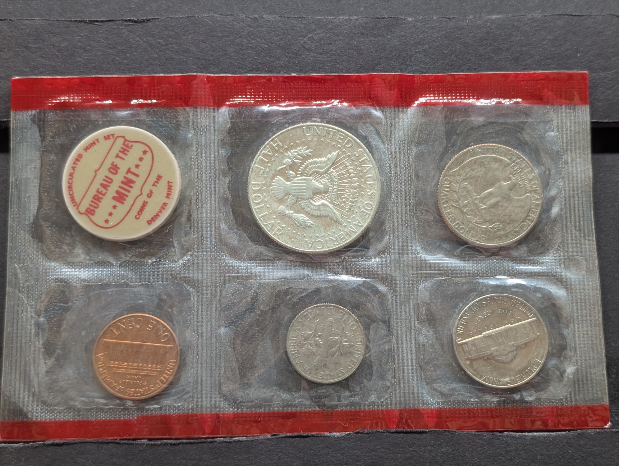 1969 P&D U.S. Mint Uncirculated Set - Includes 1969 40% Silver Kennedy Half Dollar & 1969-S Lincoln Cent