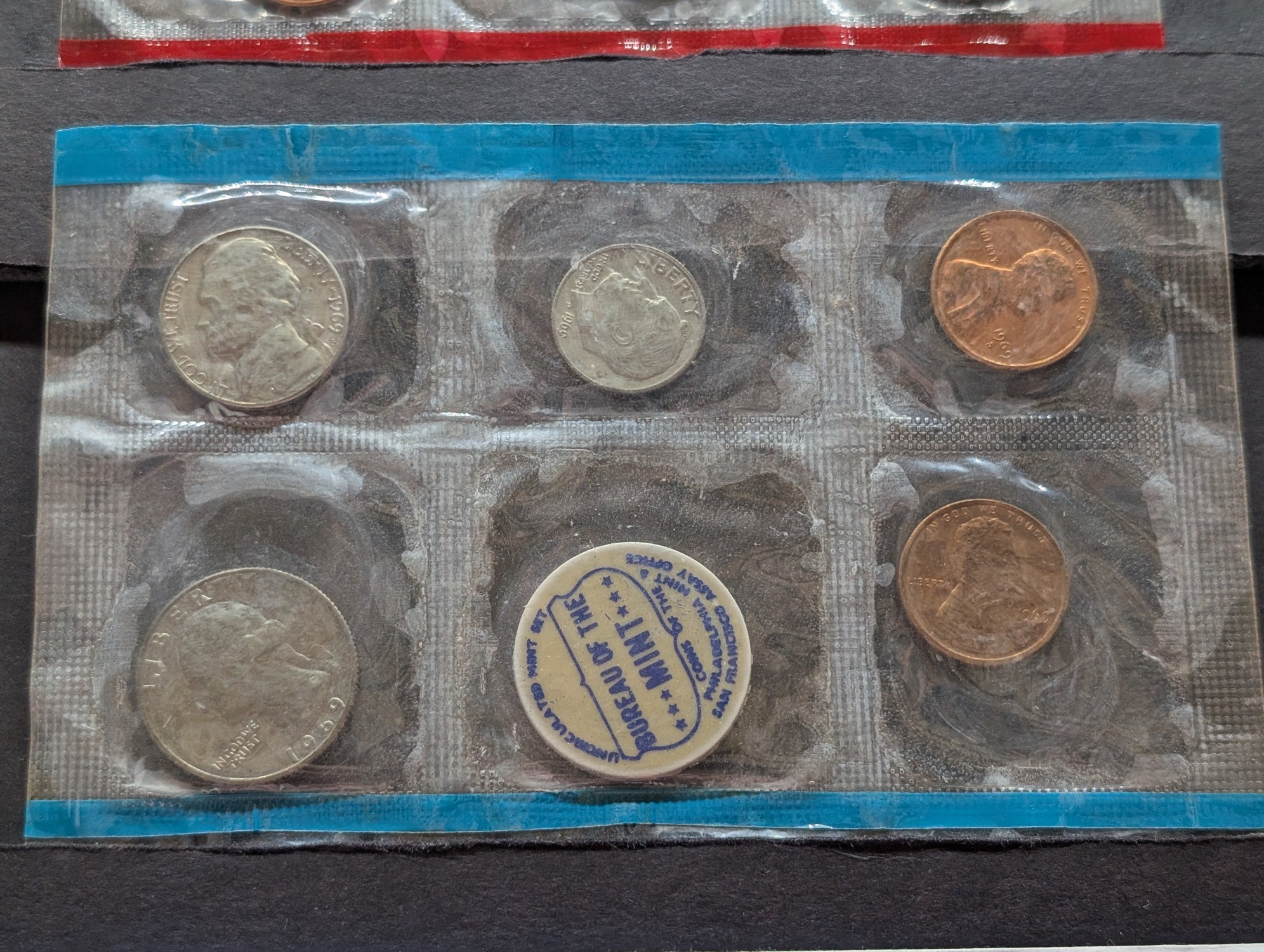1969 P&D U.S. Mint Uncirculated Set - Includes 1969 40% Silver Kennedy Half Dollar & 1969-S Lincoln Cent
