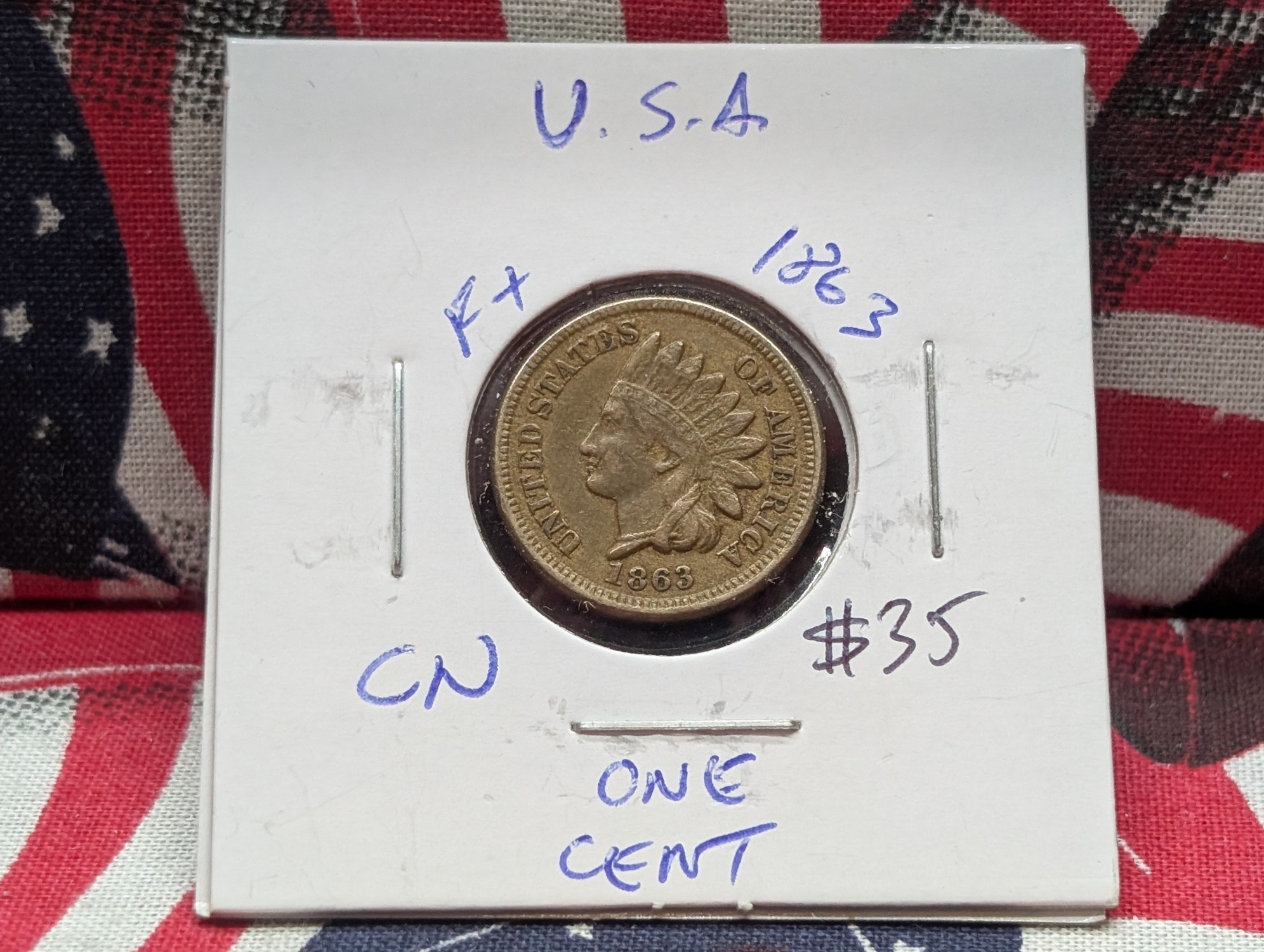 1863 Copper Nickel Indian Head Penny - Full Liberty!