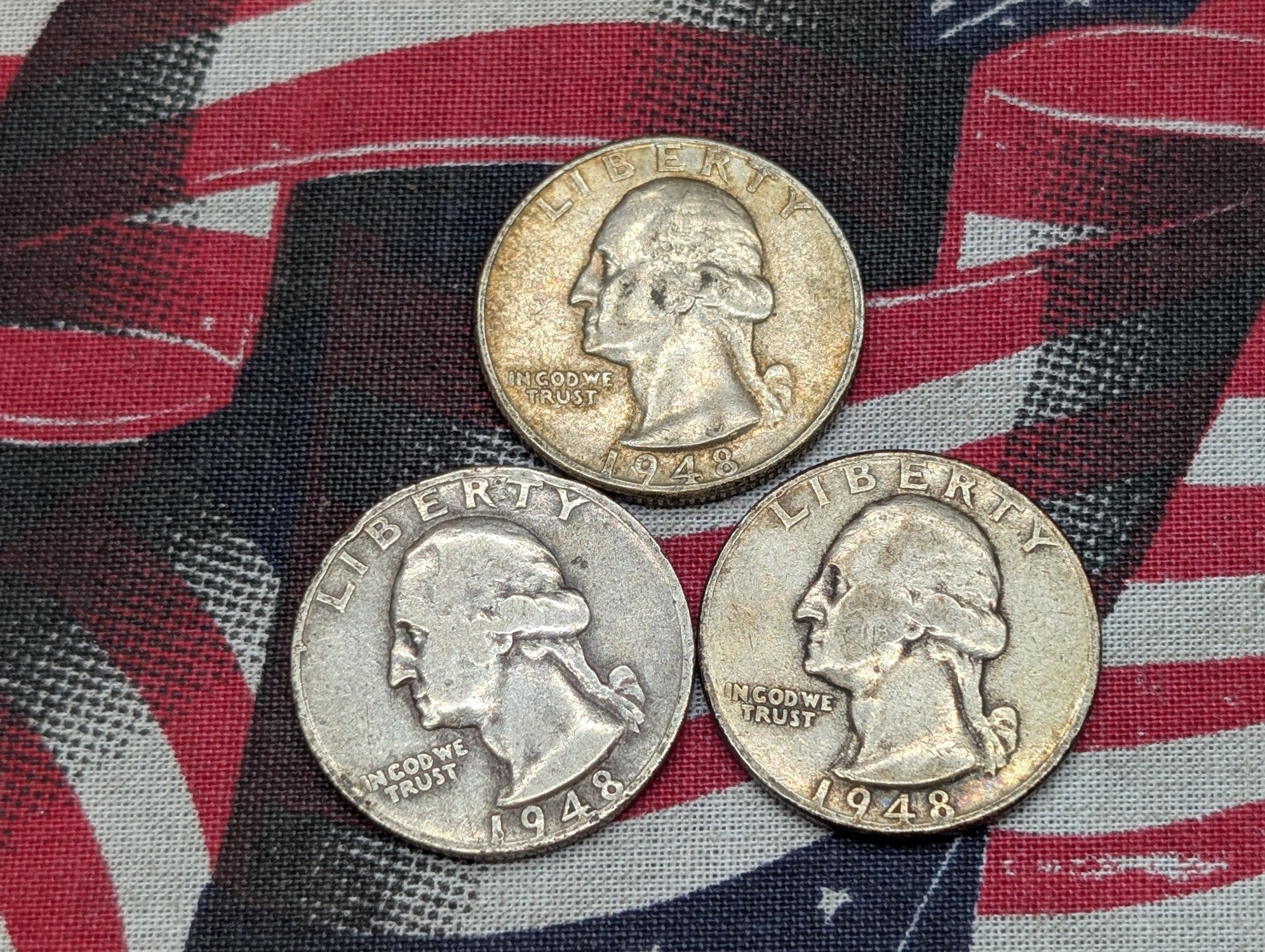 1948 P, D, & S 90% Silver Washington Quarters - Complete Year Set!