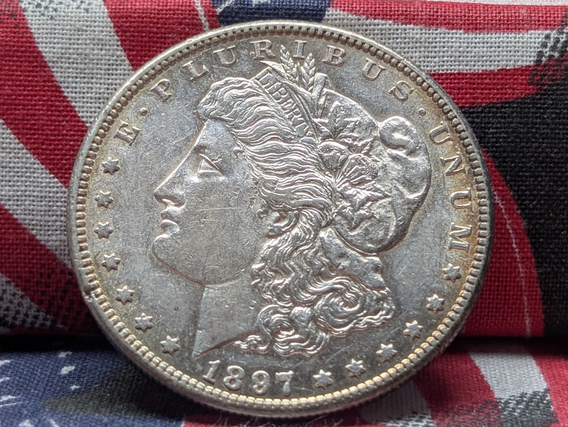 1897-S UNC MORGAN SILVER DOLLAR, 90% Silver