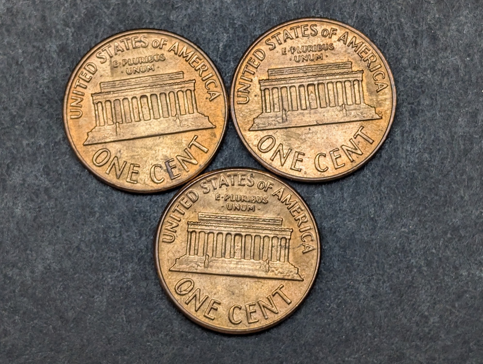 (3) 1969-D Lincoln Memorial Cents - Uncirculated