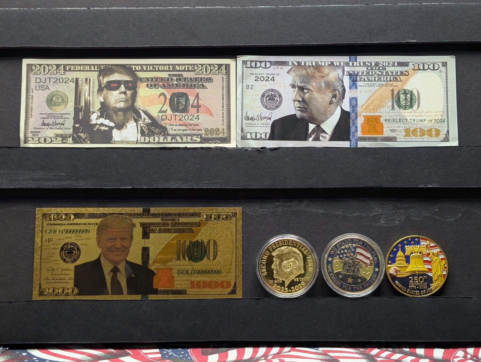 2024 Donald Trump Novelty Collectibles - Donald Trump Notes & Coins/Rounds - No Melt/Face Value