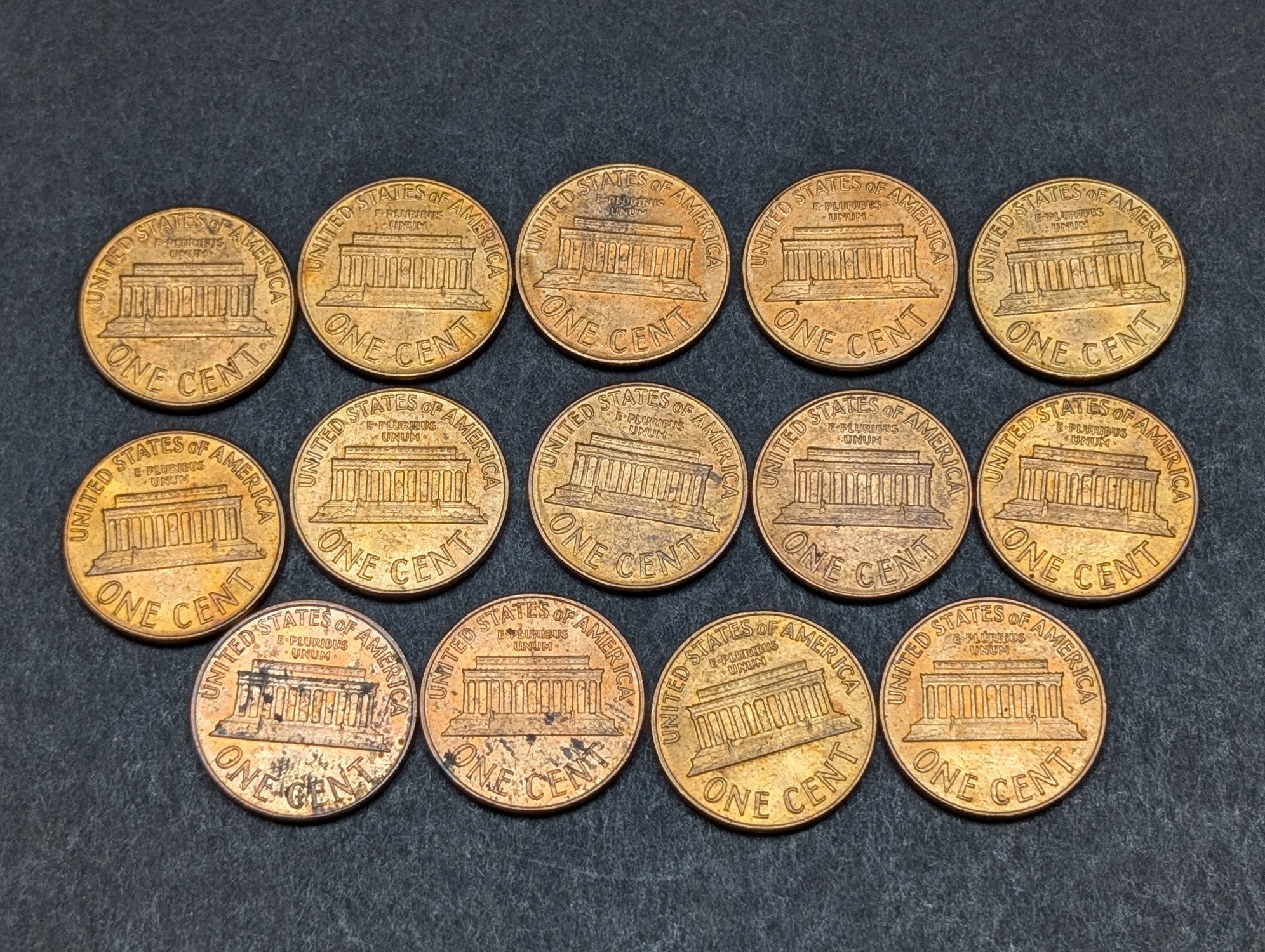 (14) 1964-P Lincoln Memorial Cents - RED / High Grade