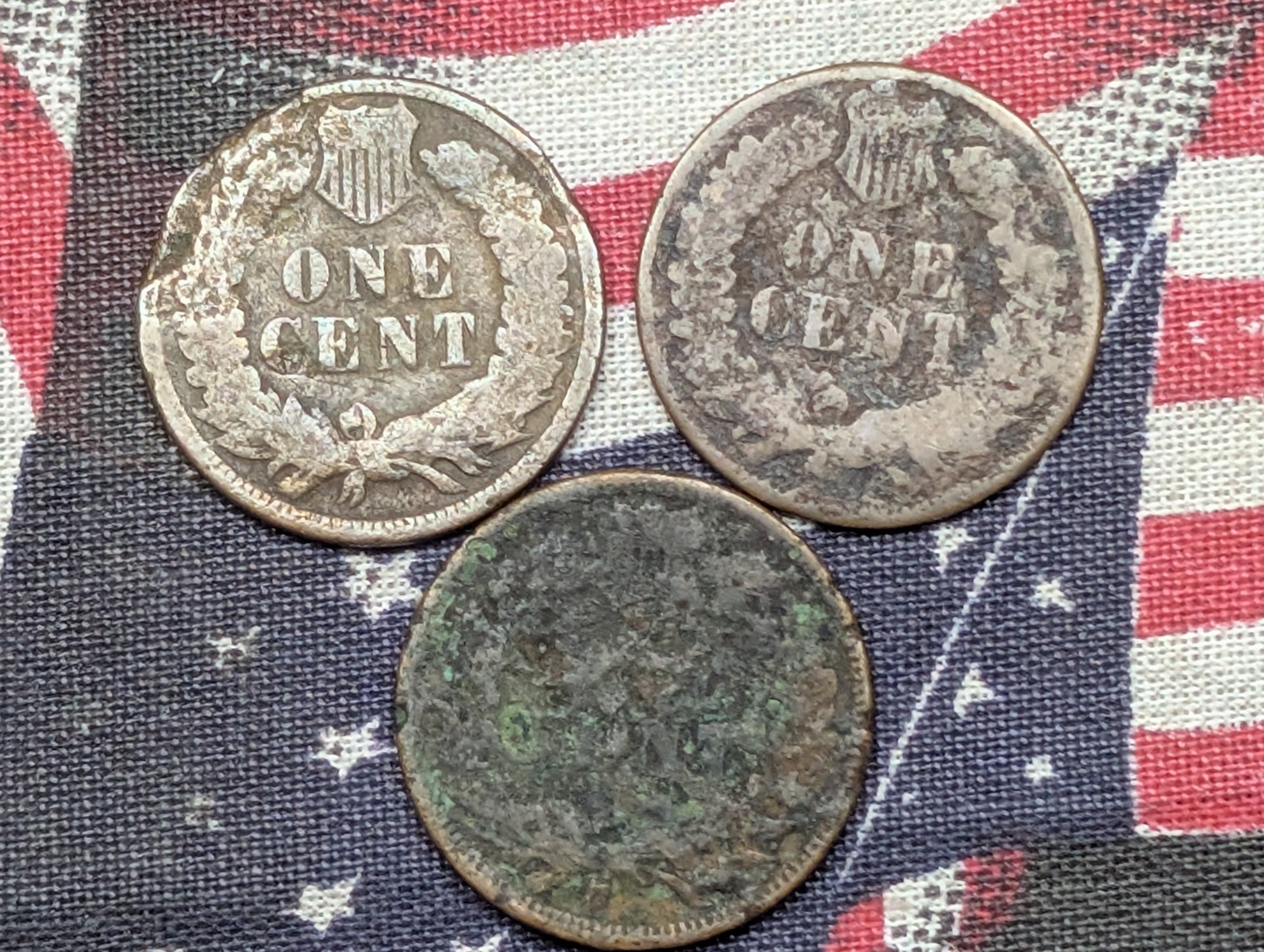 1883, 1887, & 1889 Indian Head Cents