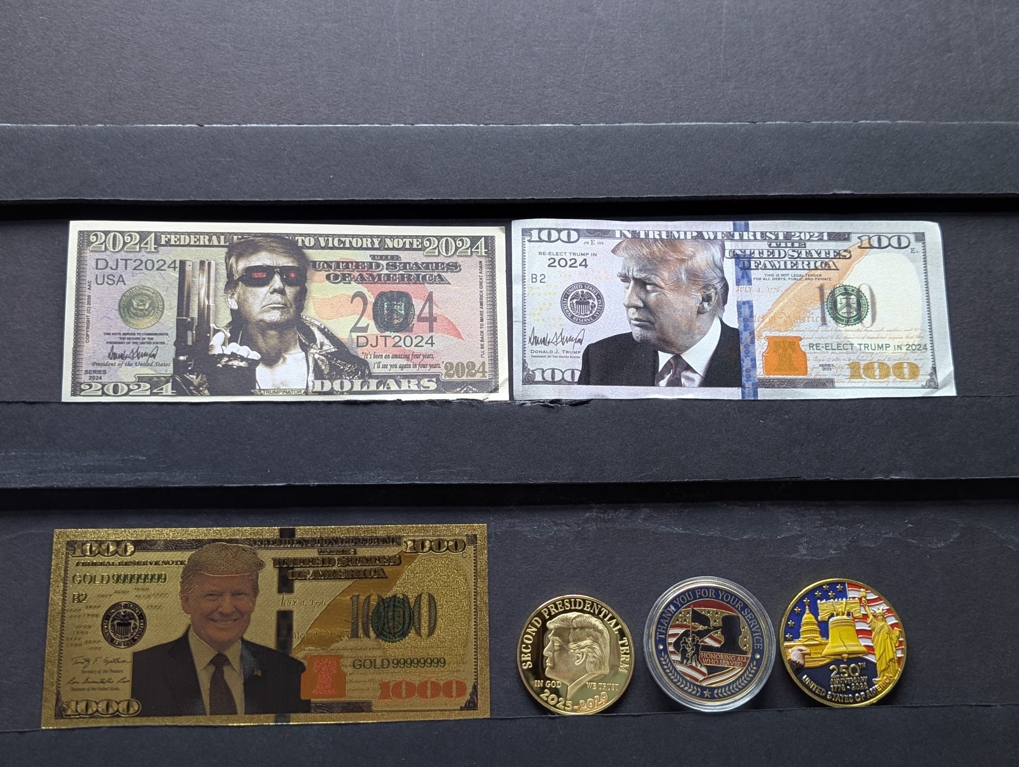 2024 Donald Trump Novelty Collectibles - Donald Trump Notes & Coins/Rounds - No Melt/Face Value