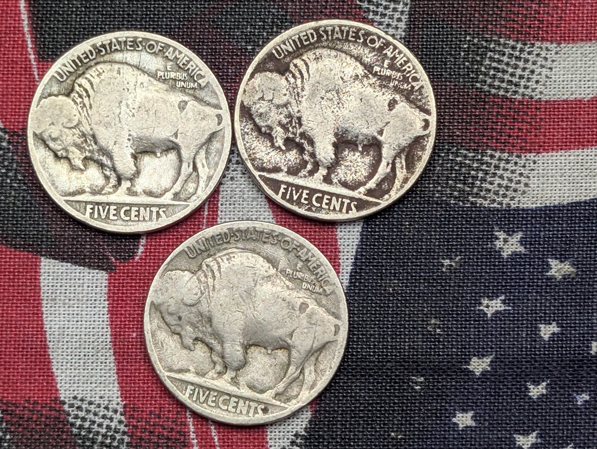 1918, 1919, & 1920 Indian Head Buffalo Nickels