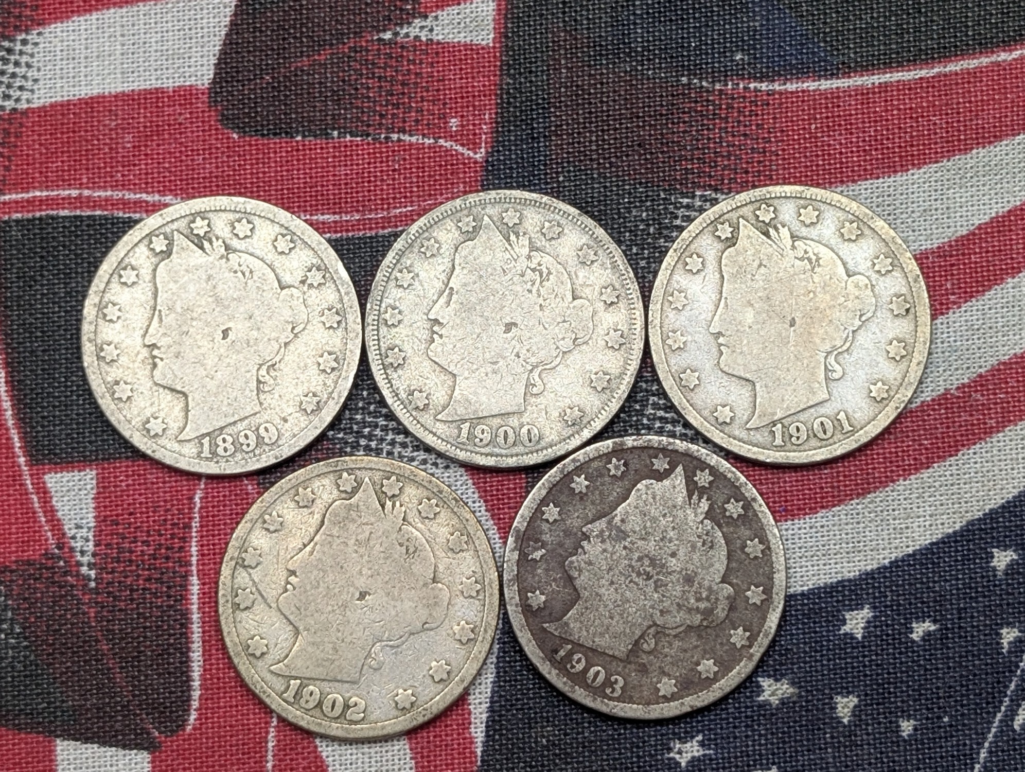 1899-1903 Liberty Head V Nickels - Consecutive Dates