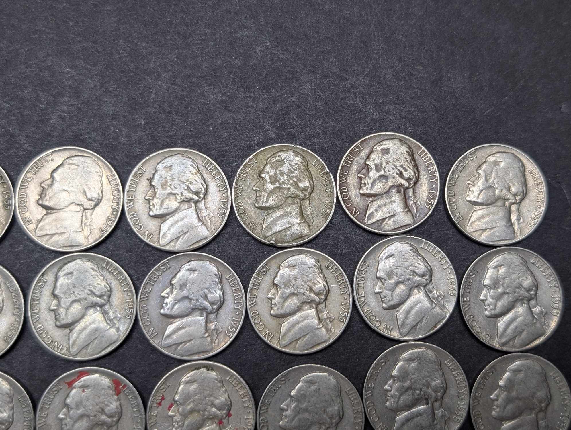 (42) Assorted 1950's Jefferson Nickels