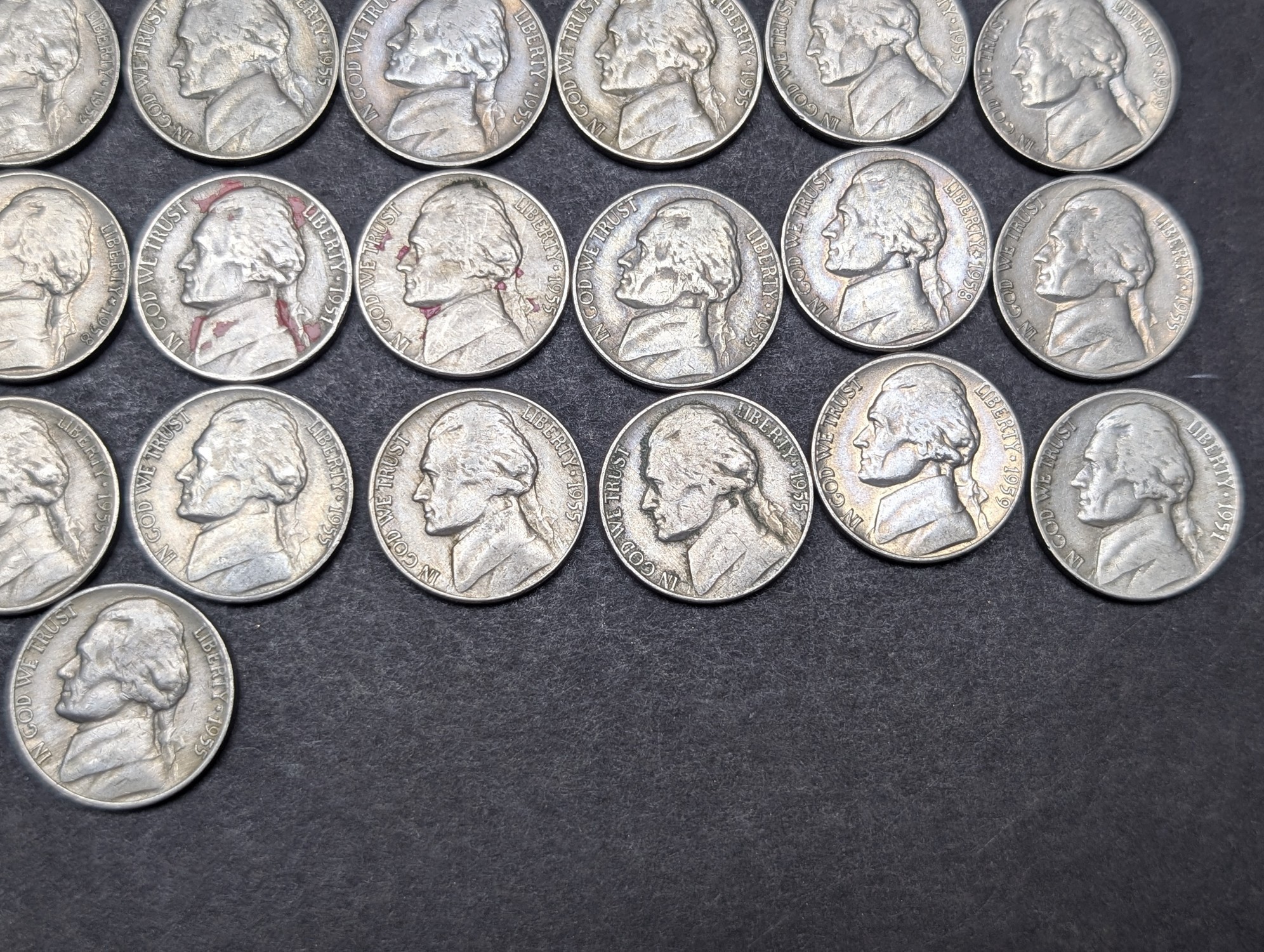 (42) Assorted 1950's Jefferson Nickels
