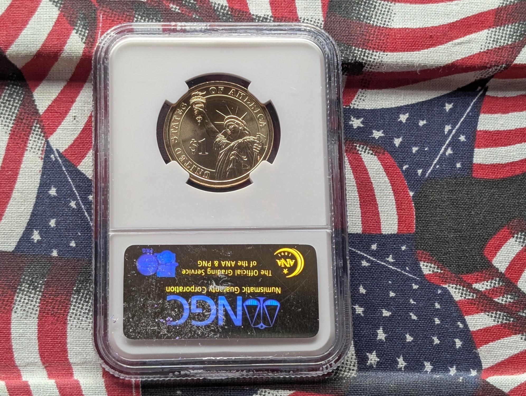 2007-P $1 Brilliant Uncirculated - First Day of Issue - Second President John Adams - NGC Coin