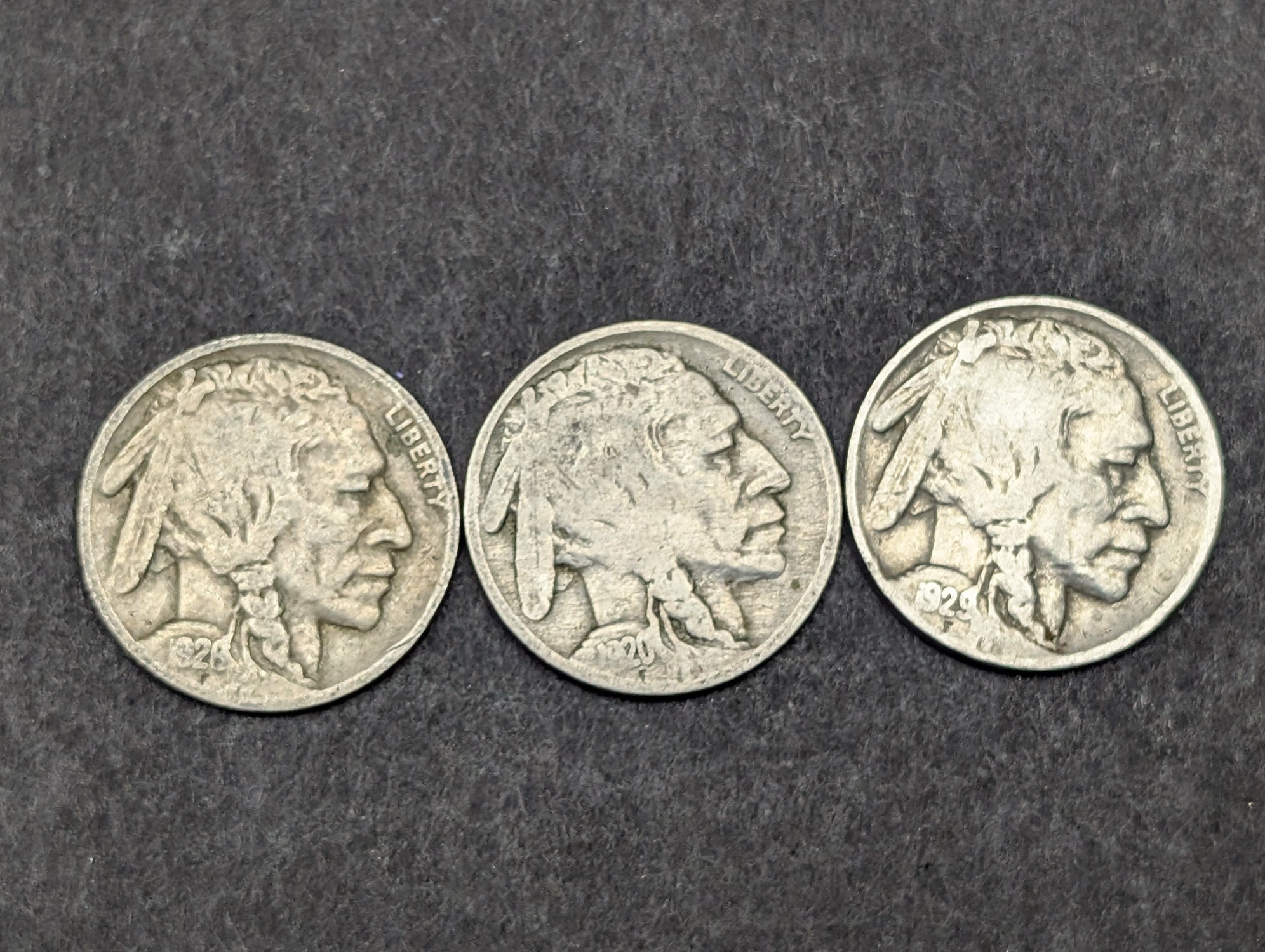 (10) 1920s-1930s Indian Head Buffalo Nickels - Not Consecutive