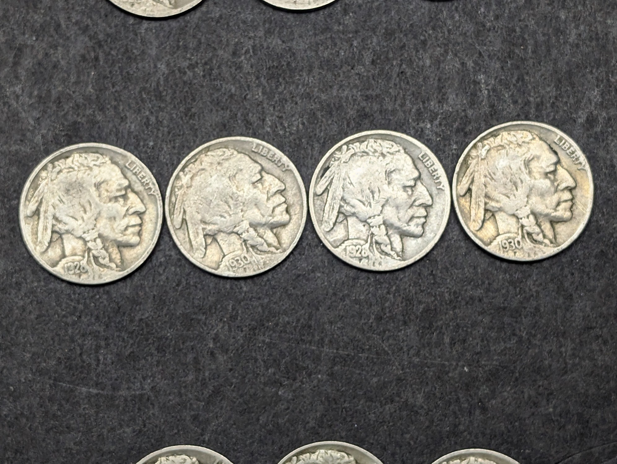 (10) 1920s-1930s Indian Head Buffalo Nickels - Not Consecutive