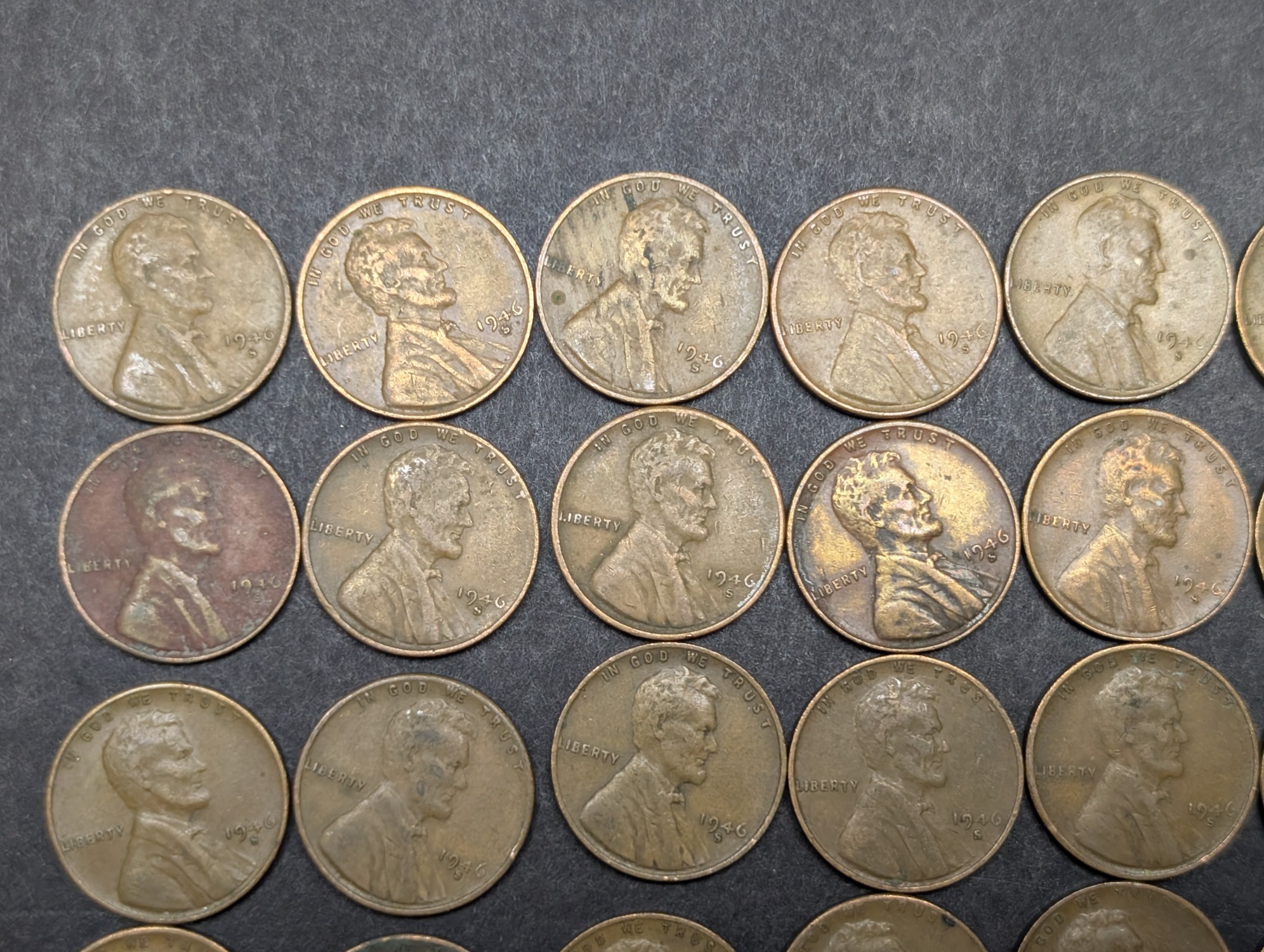 (50) 1946-S Lincoln Wheat Cents