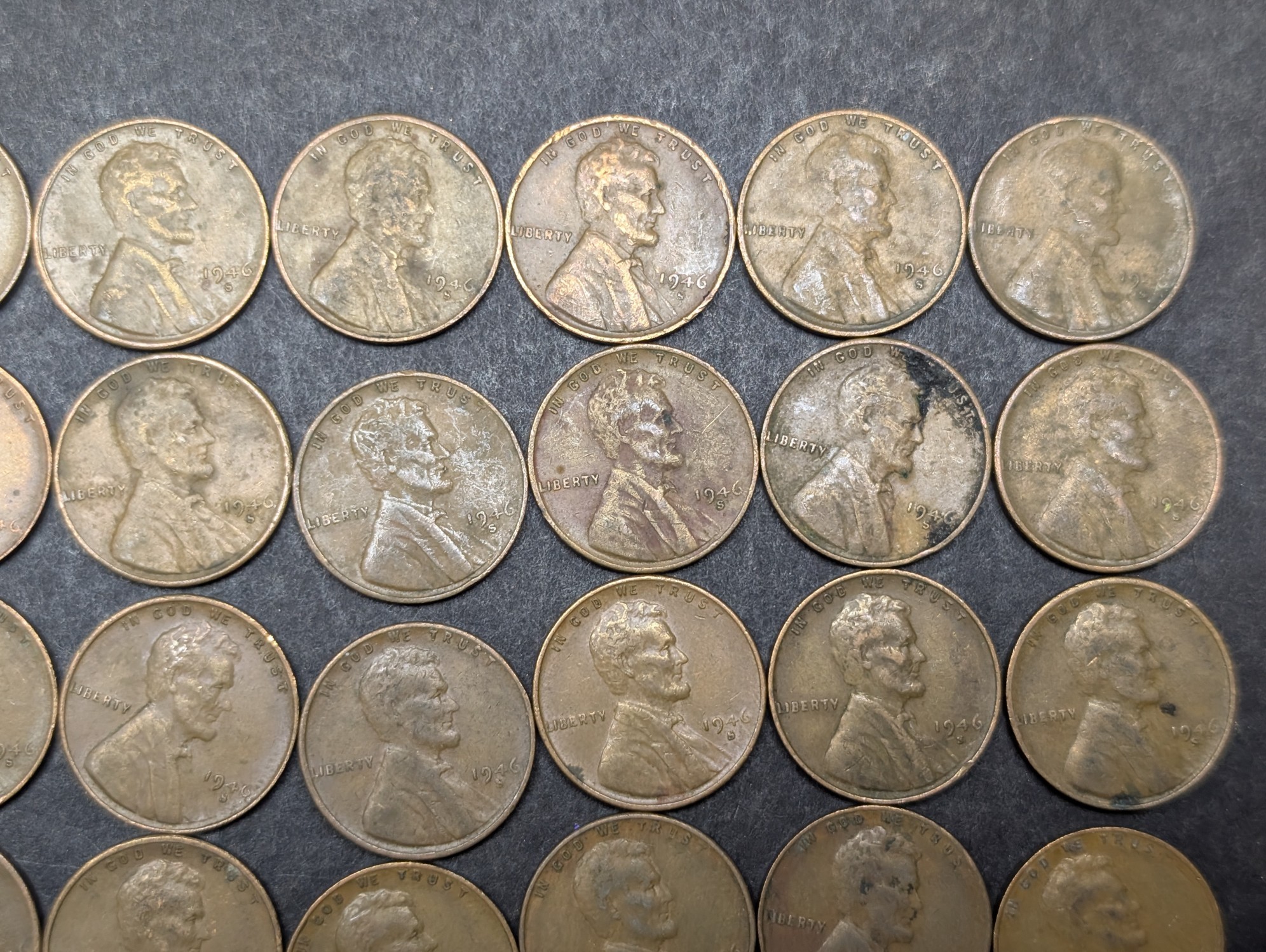 (50) 1946-S Lincoln Wheat Cents