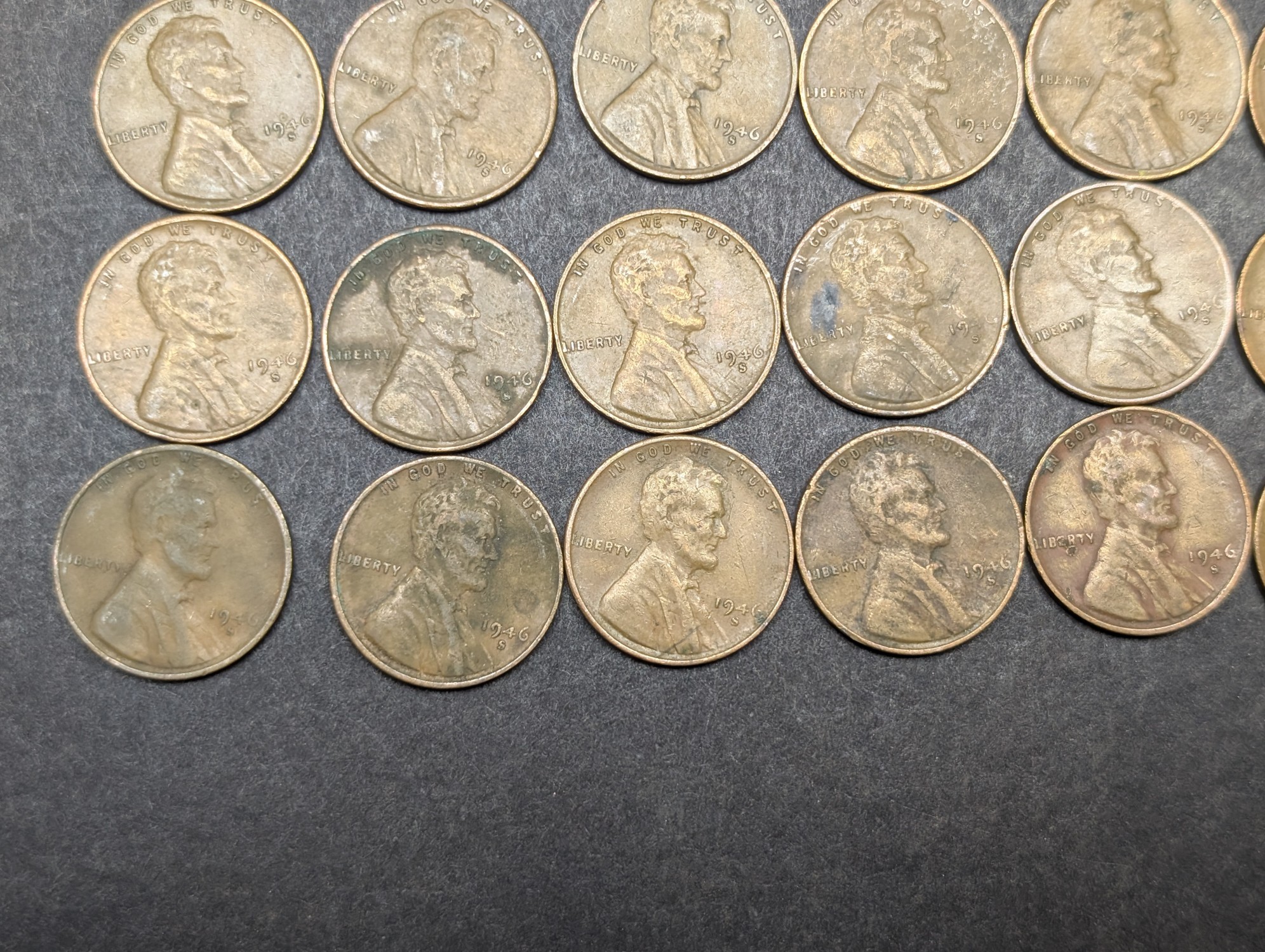 (50) 1946-S Lincoln Wheat Cents