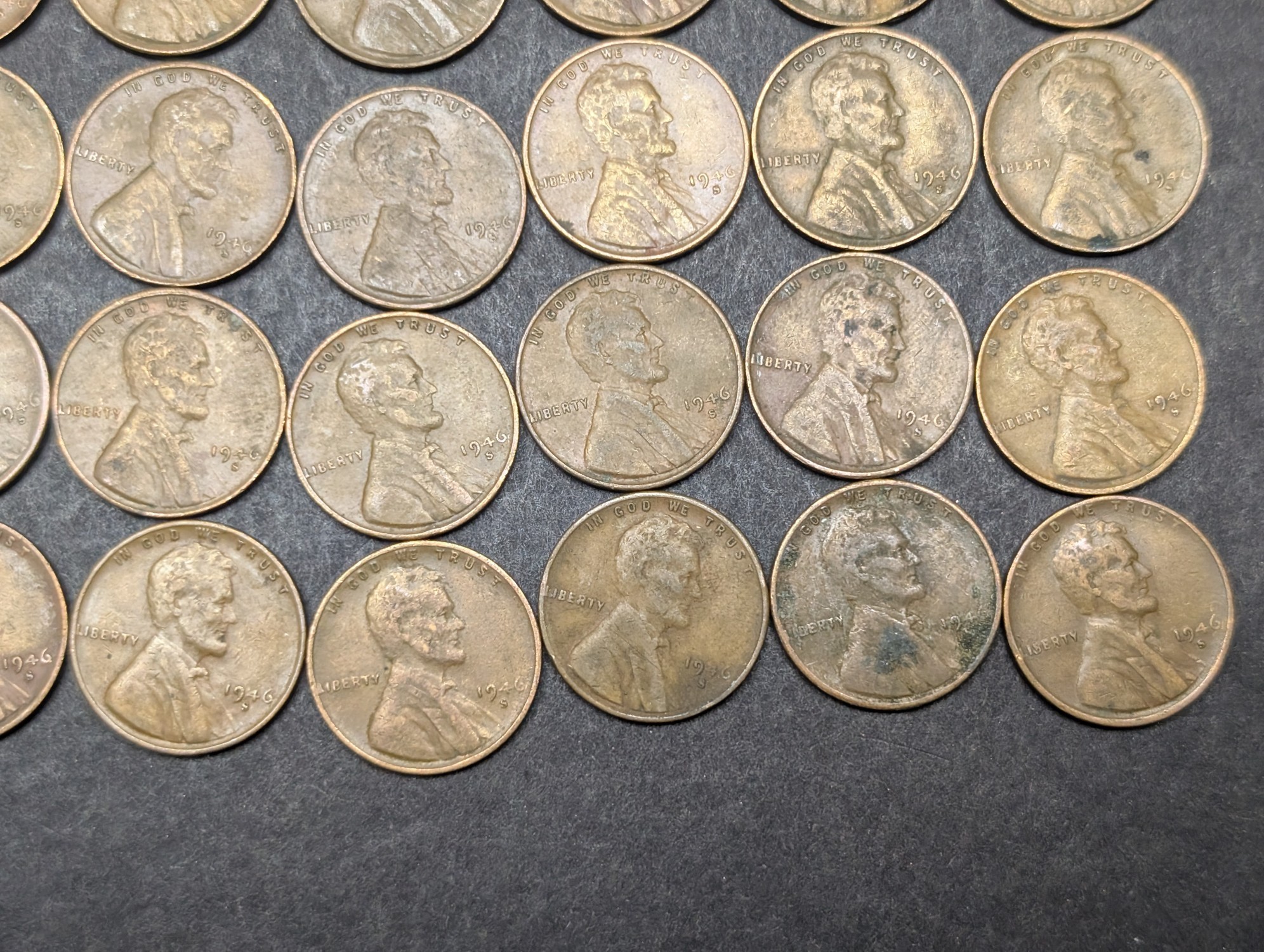 (50) 1946-S Lincoln Wheat Cents