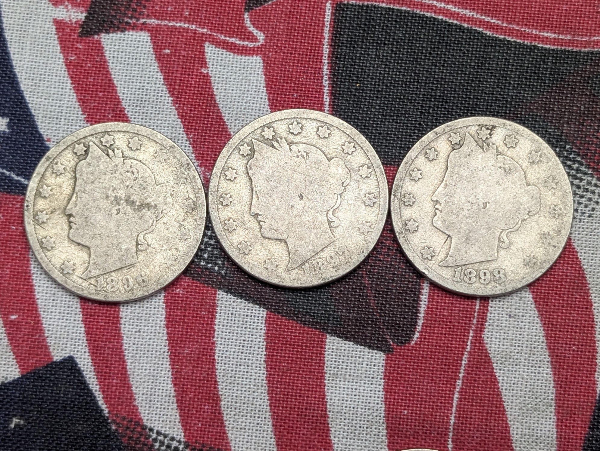 1896-1900 Liberty Head V Nickels - Consecutive Dates