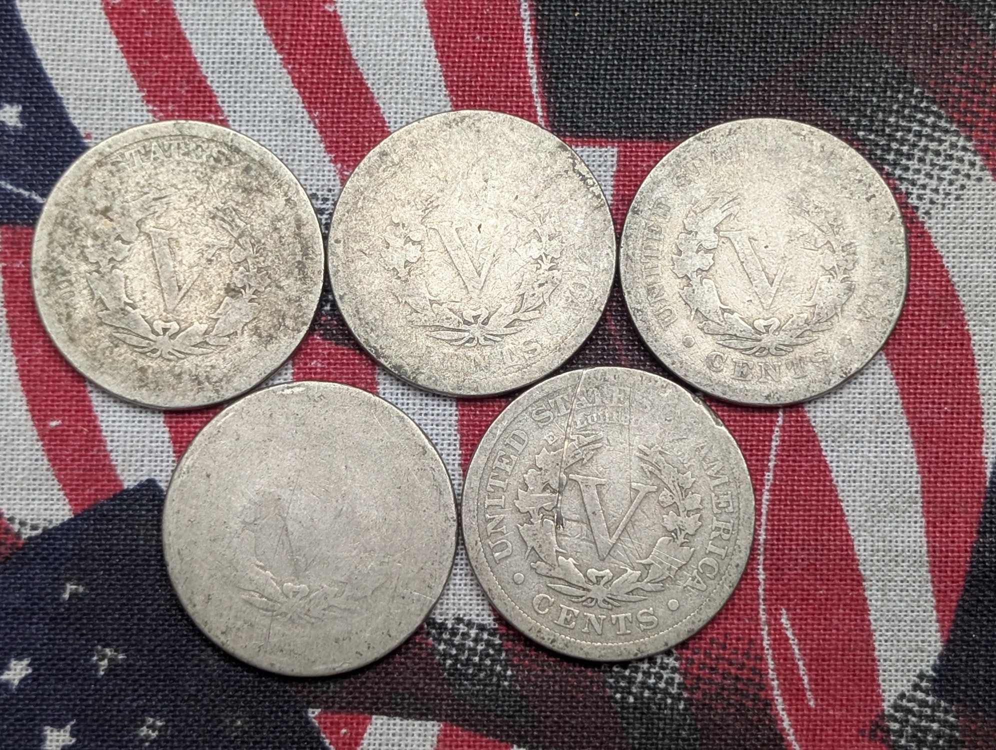 1896-1900 Liberty Head V Nickels - Consecutive Dates