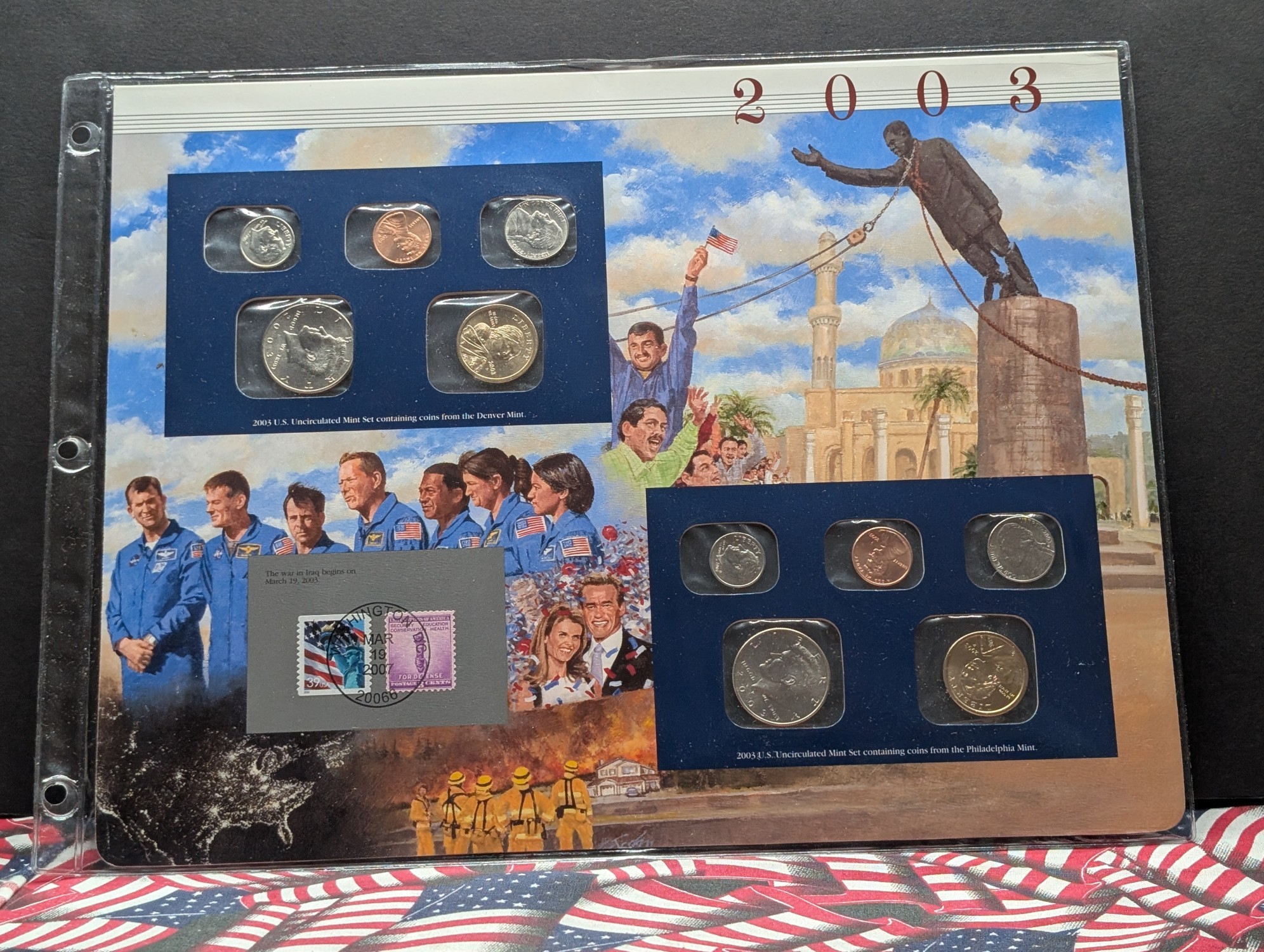 2003 P & D U.S. Uncirculated Mint Sets With Stamps (NO QUARTERS)