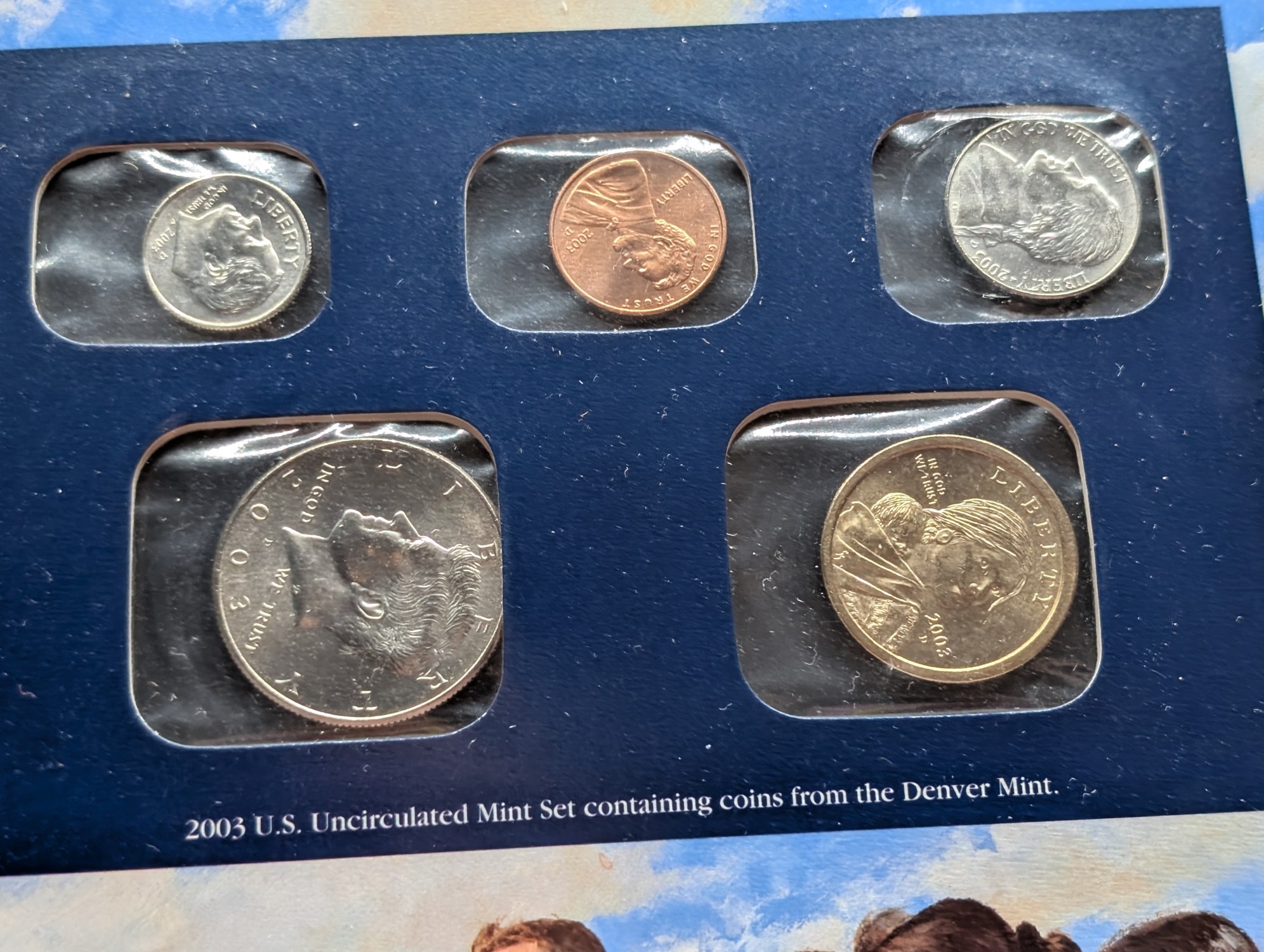 2003 P & D U.S. Uncirculated Mint Sets With Stamps (NO QUARTERS)