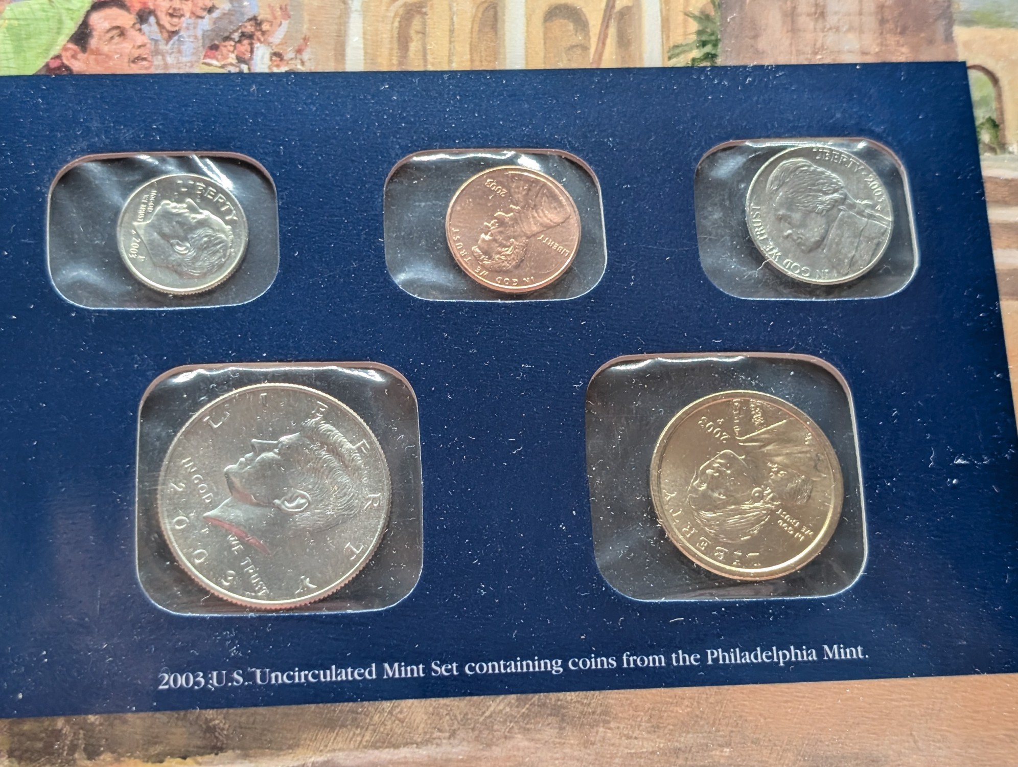 2003 P & D U.S. Uncirculated Mint Sets With Stamps (NO QUARTERS)