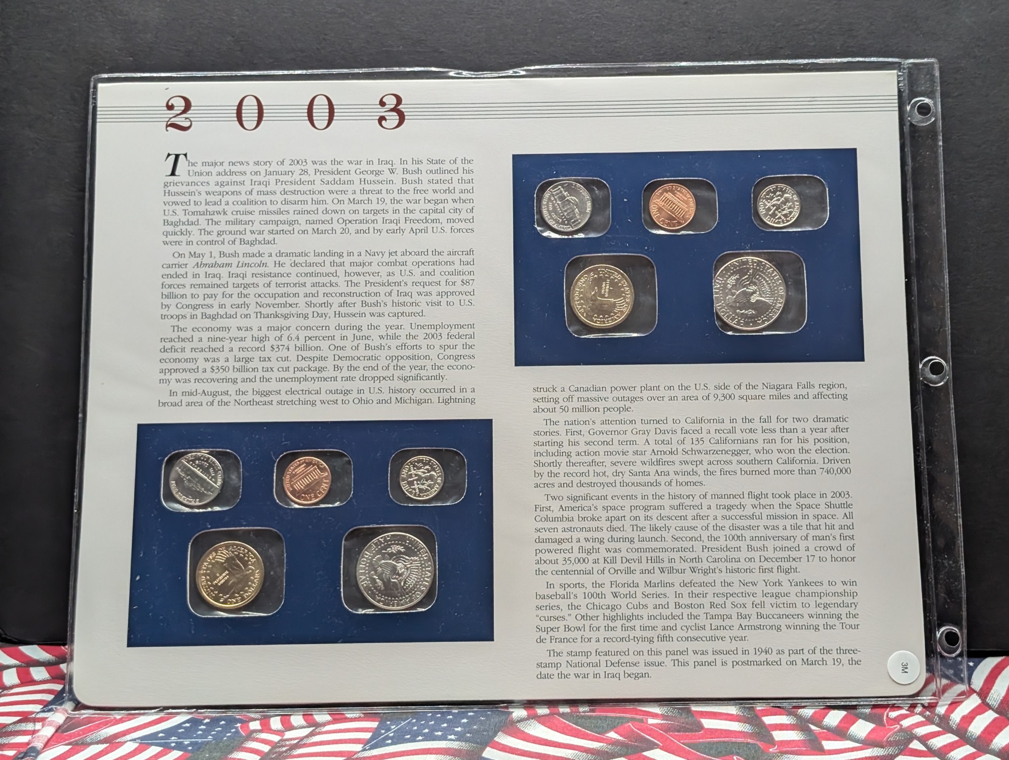 2003 P & D U.S. Uncirculated Mint Sets With Stamps (NO QUARTERS)
