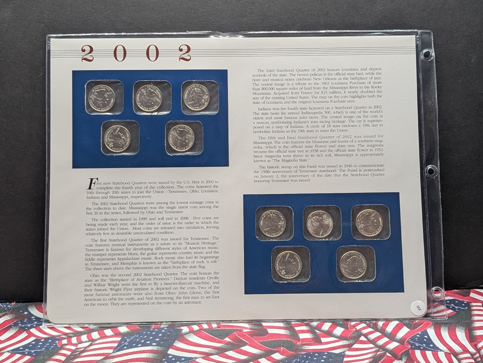 2002 P & D State Quarters Uncirculated Mint Sets With Stamps