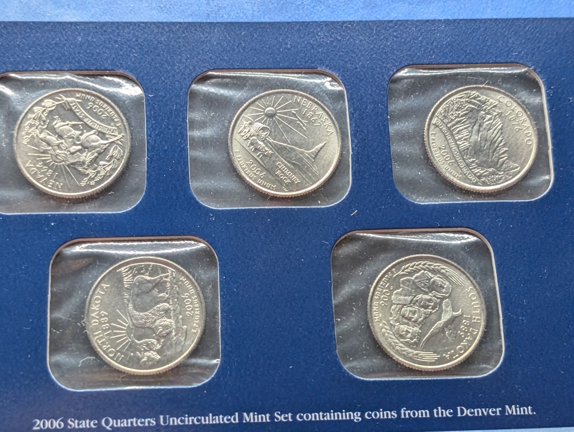 2006 P & D State Quarters Uncirculated Mint Sets With Stamps