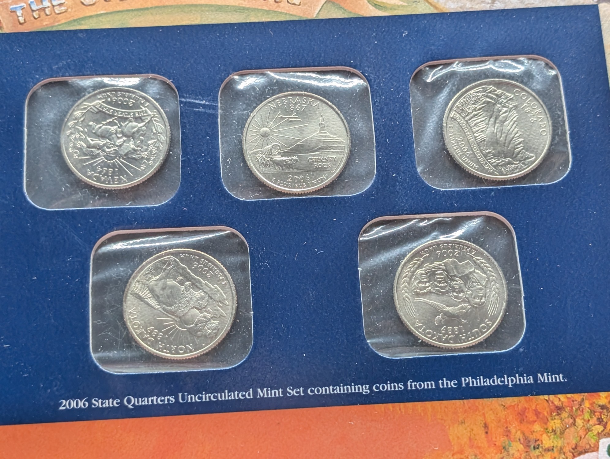2006 P & D State Quarters Uncirculated Mint Sets With Stamps