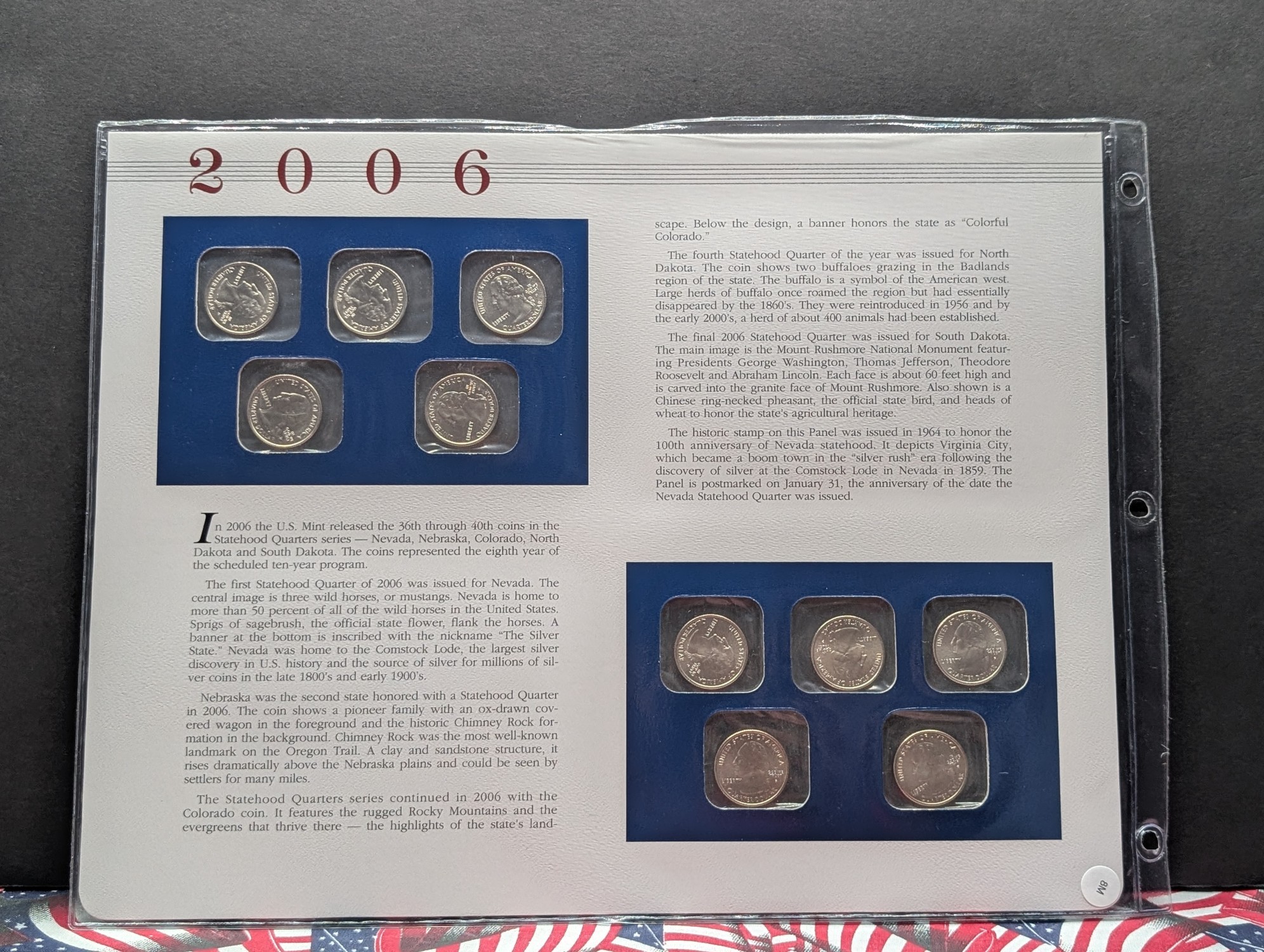 2006 P & D State Quarters Uncirculated Mint Sets With Stamps
