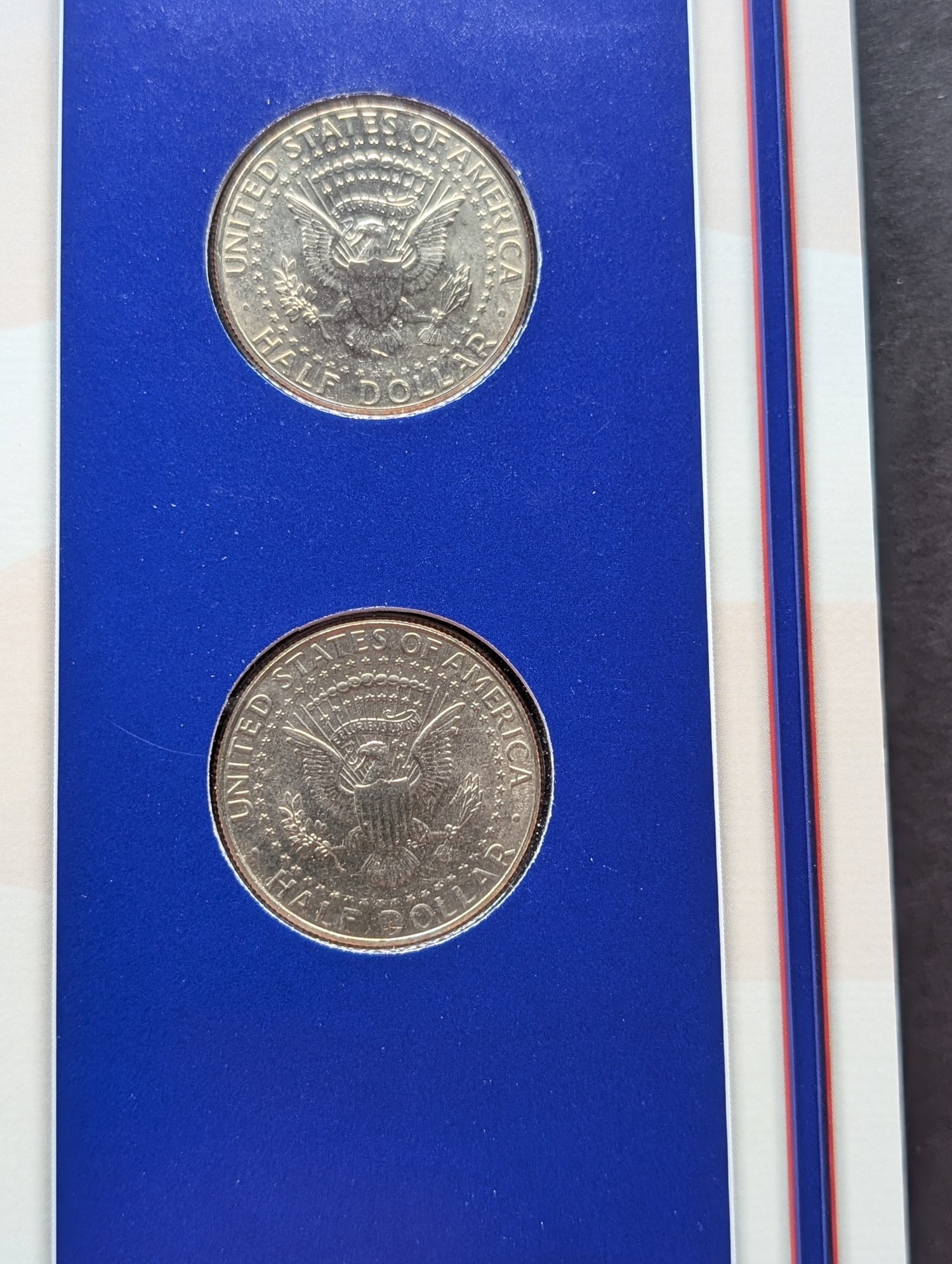 1999 P & D Kennedy Half Dollars With Stamp