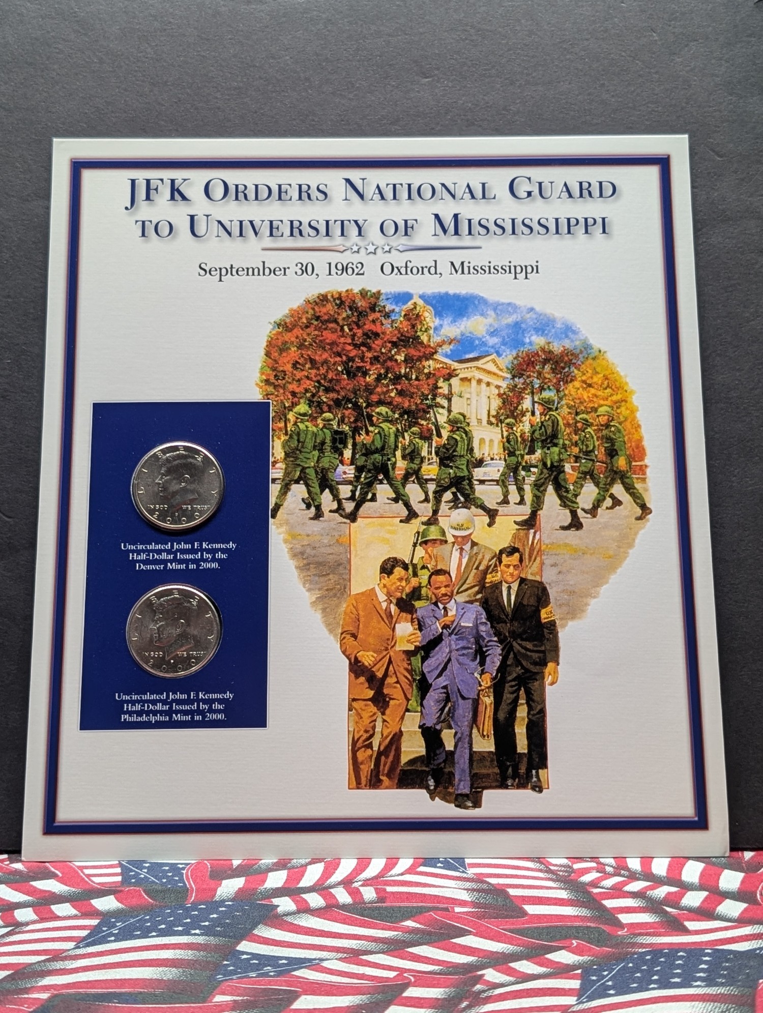 2000 P & D Kennedy Half Dollars With Stamp