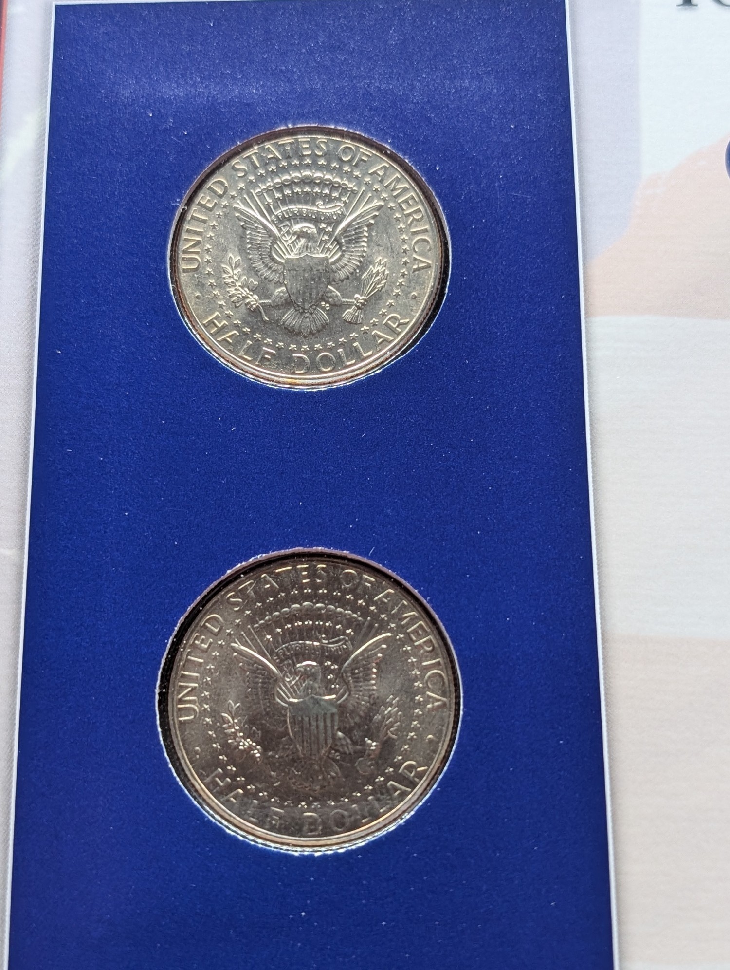 2000 P & D Kennedy Half Dollars With Stamp