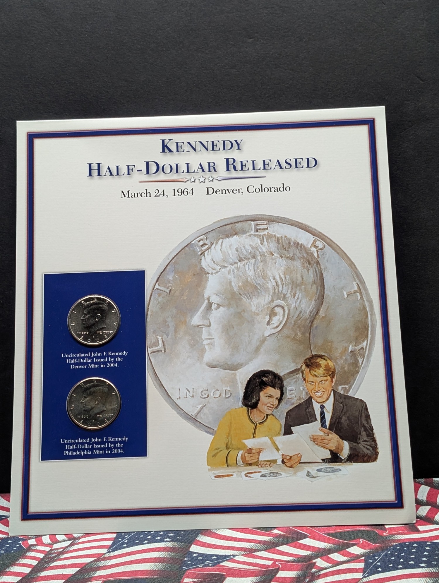 2004 P & D Kennedy Half Dollars With Stamp