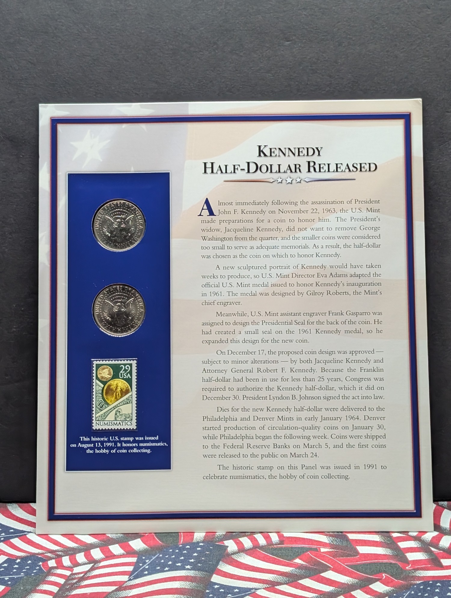 2004 P & D Kennedy Half Dollars With Stamp