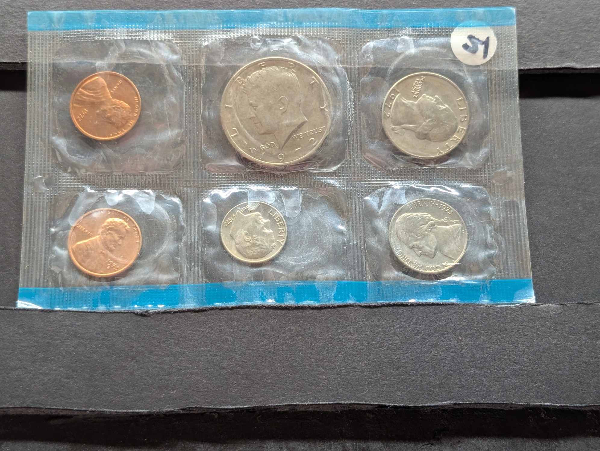 1972-P Only U.S. Uncirculated Mint Set W/ "S" Mint Mark Cent - No Envelope