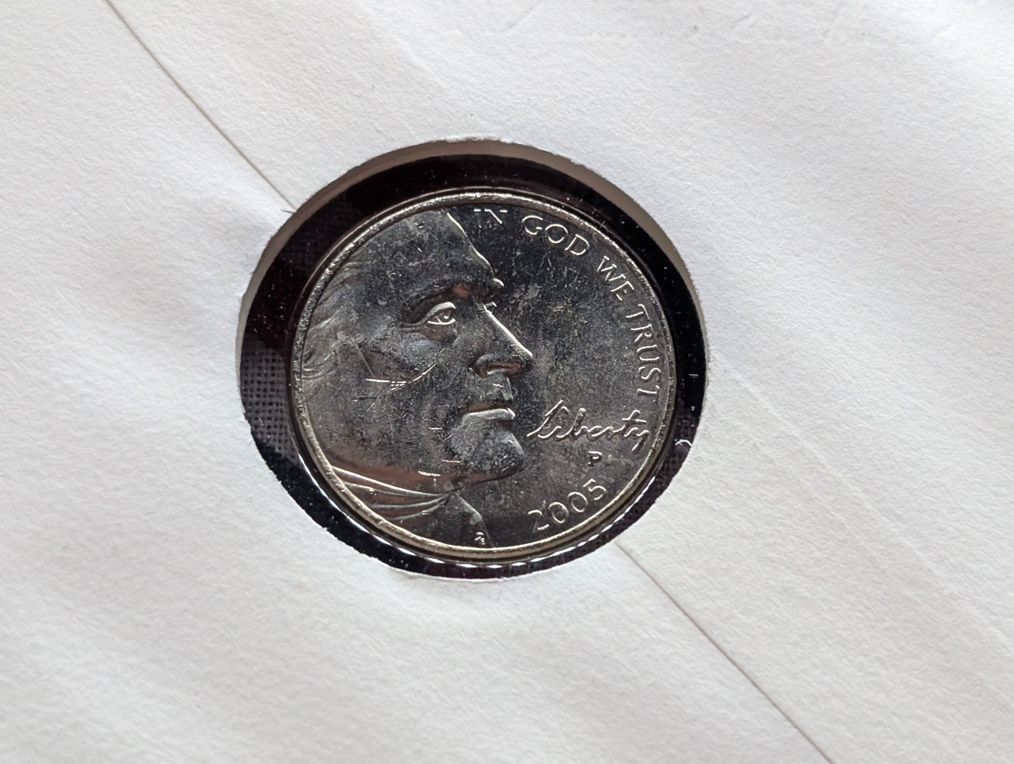 2005-P American Bison Jefferson Nickel With First Day Cachet