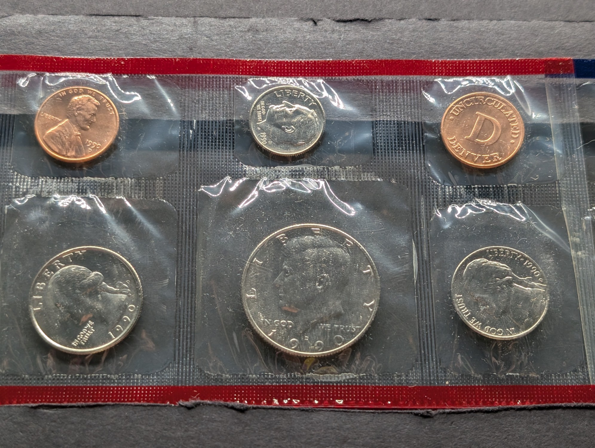 1990 P & D U.S. Mint Uncirculated Coin Set In OGP w/COA