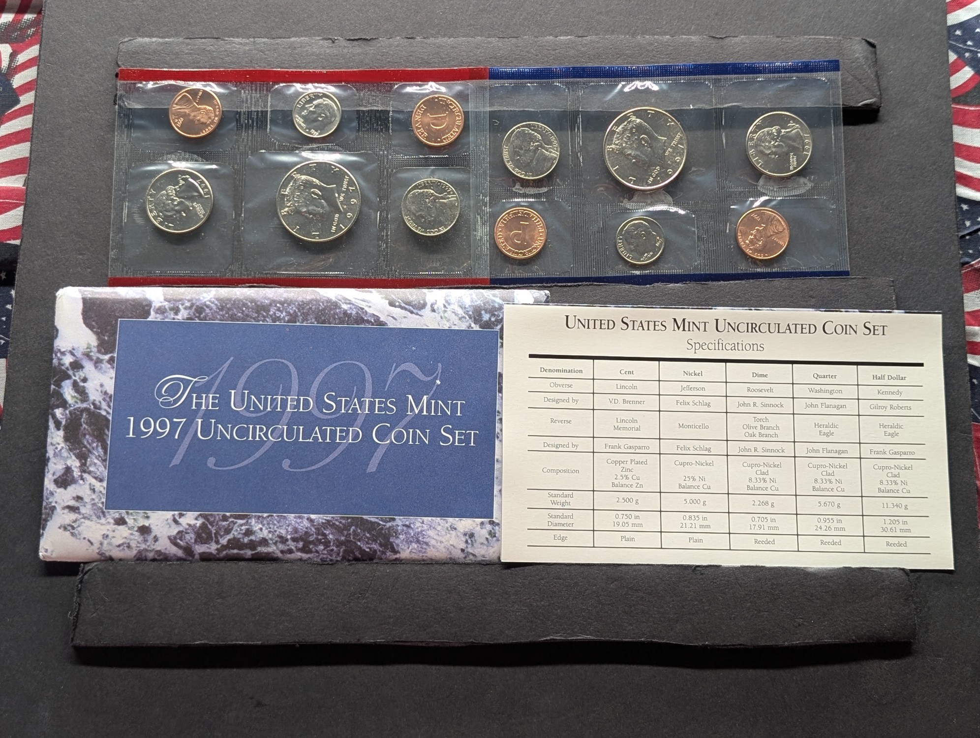 1997 P & D U.S. Mint Uncirculated Coin Set In OGP w/COA